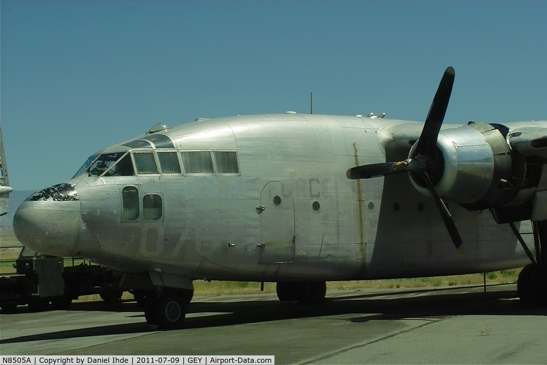N8505A, 1953 Kaiser-Fraser C-119G Flying Boxcar C/N 53-8067 (179), Fairchild C-119F @ GEY