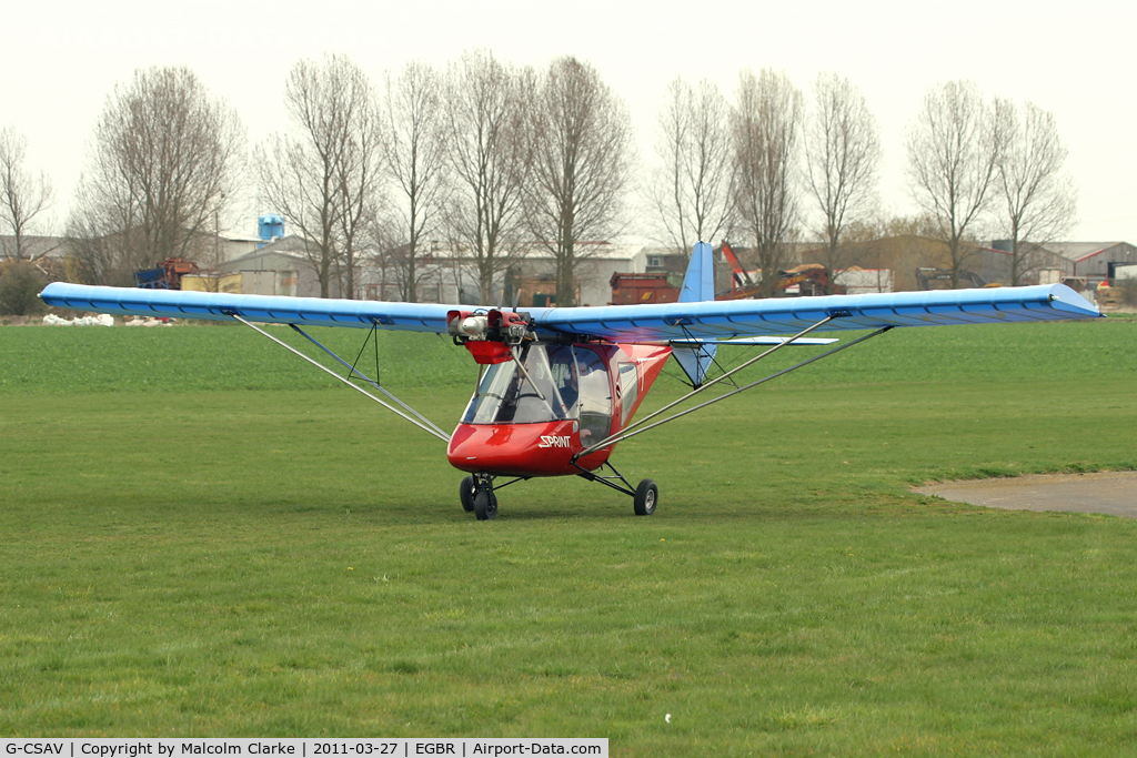 G-CSAV, 2002 Thruster T600N 450 C/N 0032-T600N-064, Thruster T600N 450 at Breighton Airfield in March 2011.