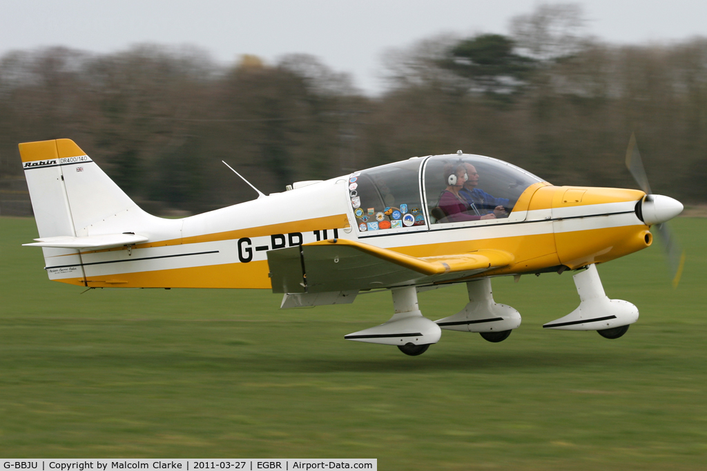 G-BBJU, 1973 Robin DR-400-140 Major C/N 874, Robin DR400-140 Major at Breighton Airfield in March 2011.