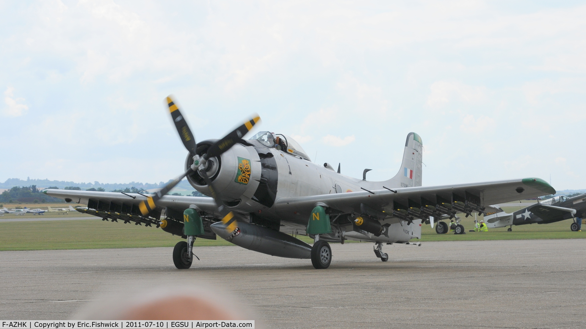 F-AZHK, Douglas AD-4N Skyraider C/N 7802, F-AZHK at another excellent Flying Legends Air Show (July 2011)