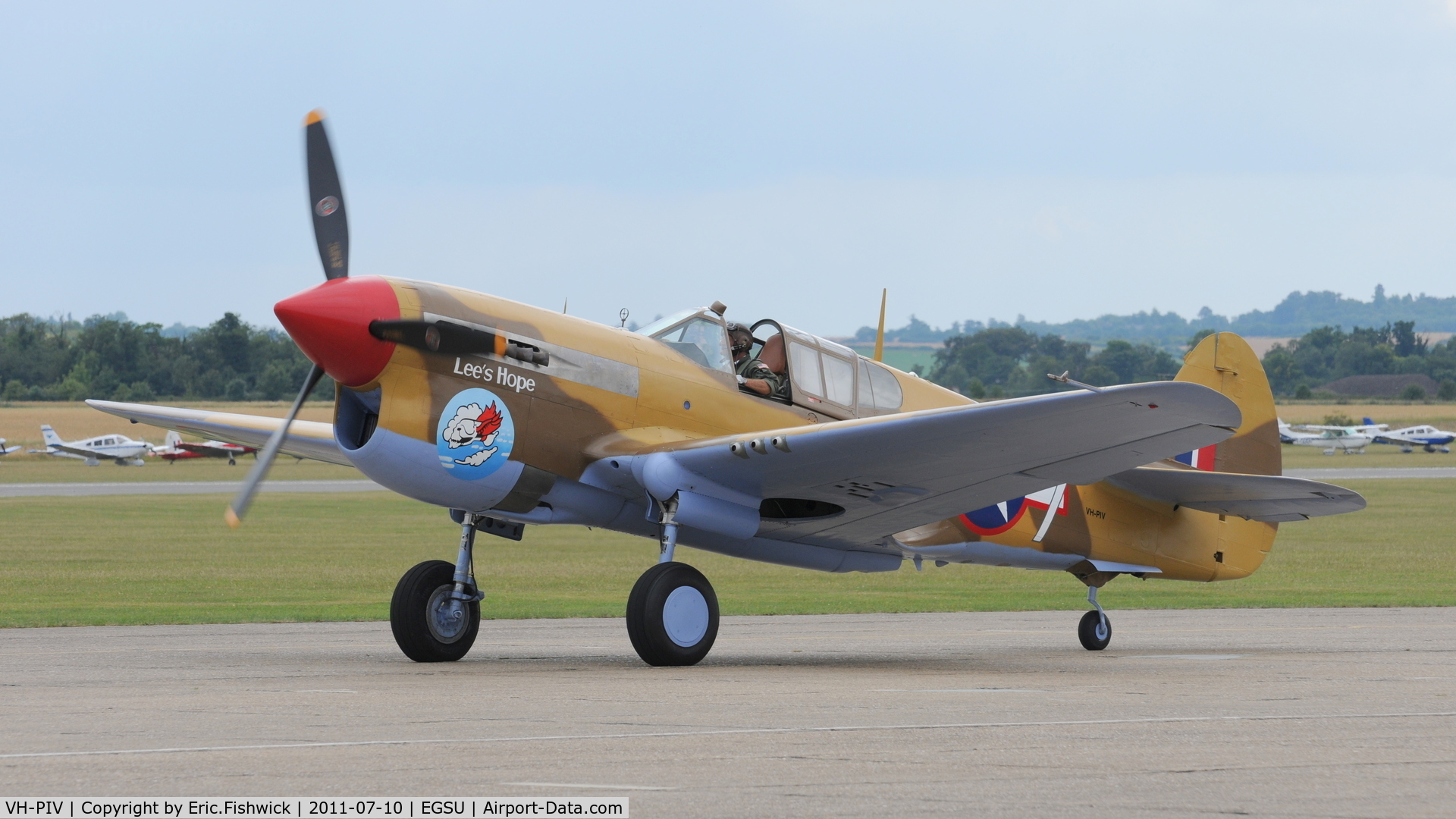 VH-PIV, 1942 Curtiss P-40F Warhawk C/N 19503, 3. VH-PIV at another excellent Flying Legends Air Show (July 2011)