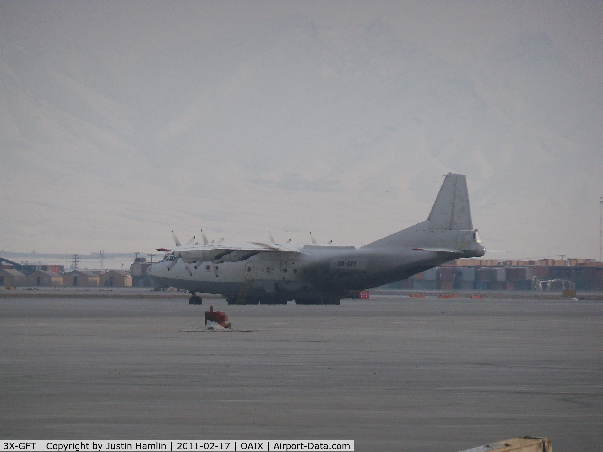 3X-GFT, Antonov An-12BP C/N 9346308, On the ramp at Bagram