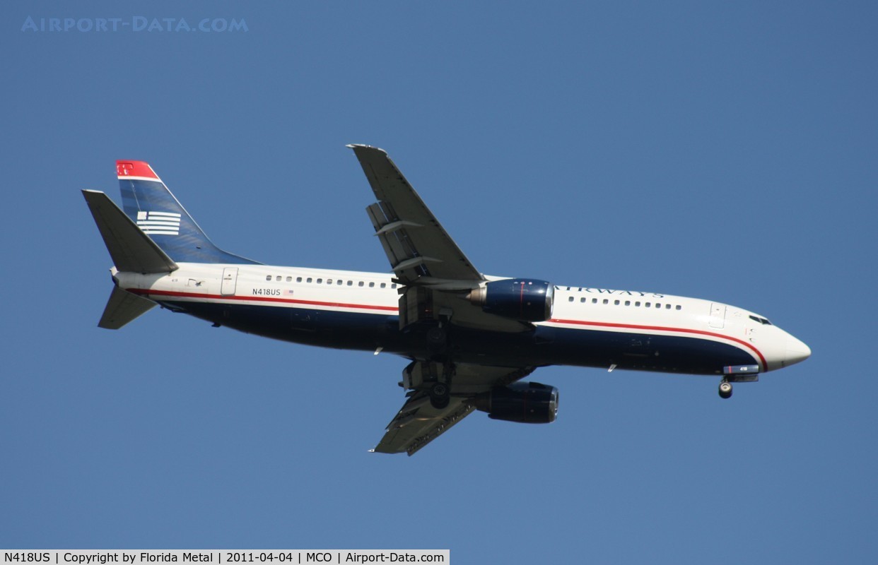 N418US, 1989 Boeing 737-401 C/N 23985, US Airways 737