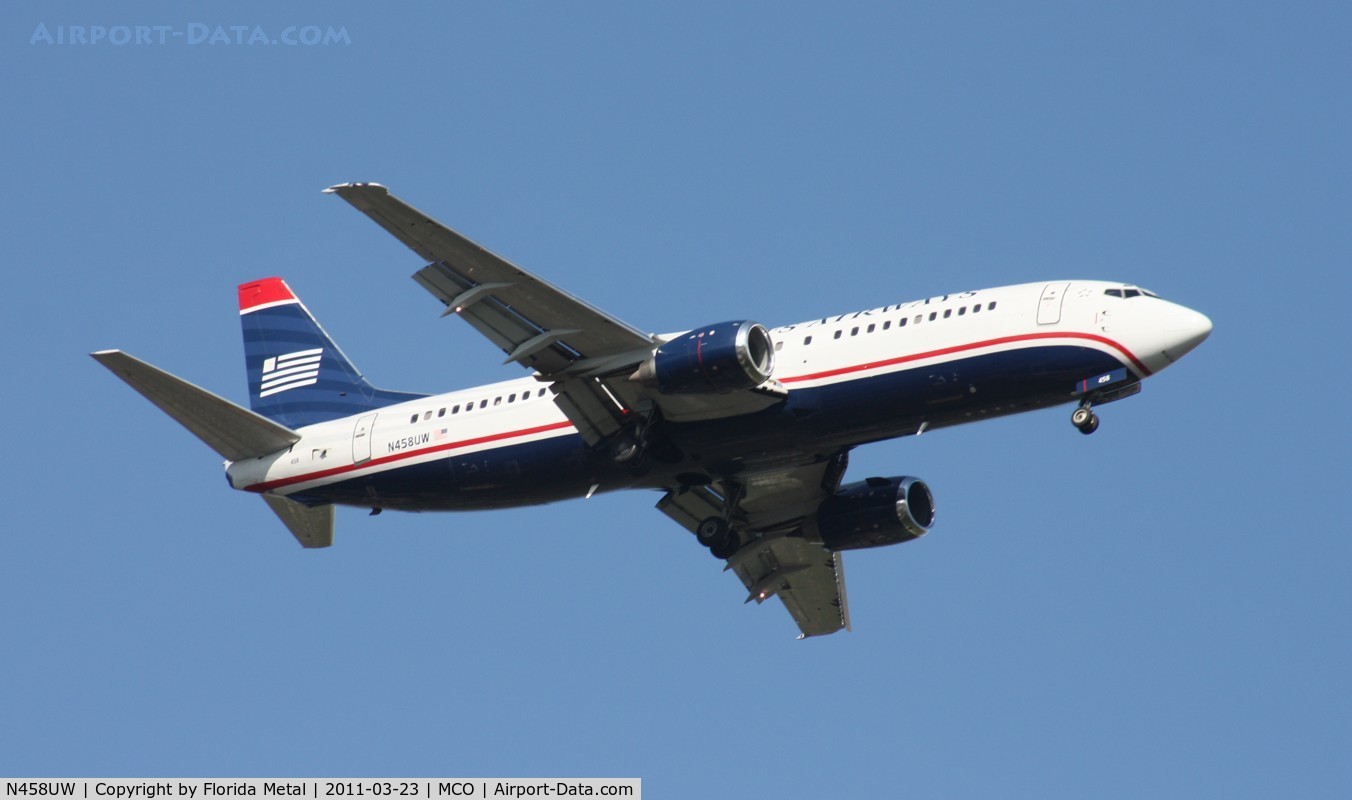 N458UW, 1991 Boeing 737-4B7 C/N 25022, US Airways 737