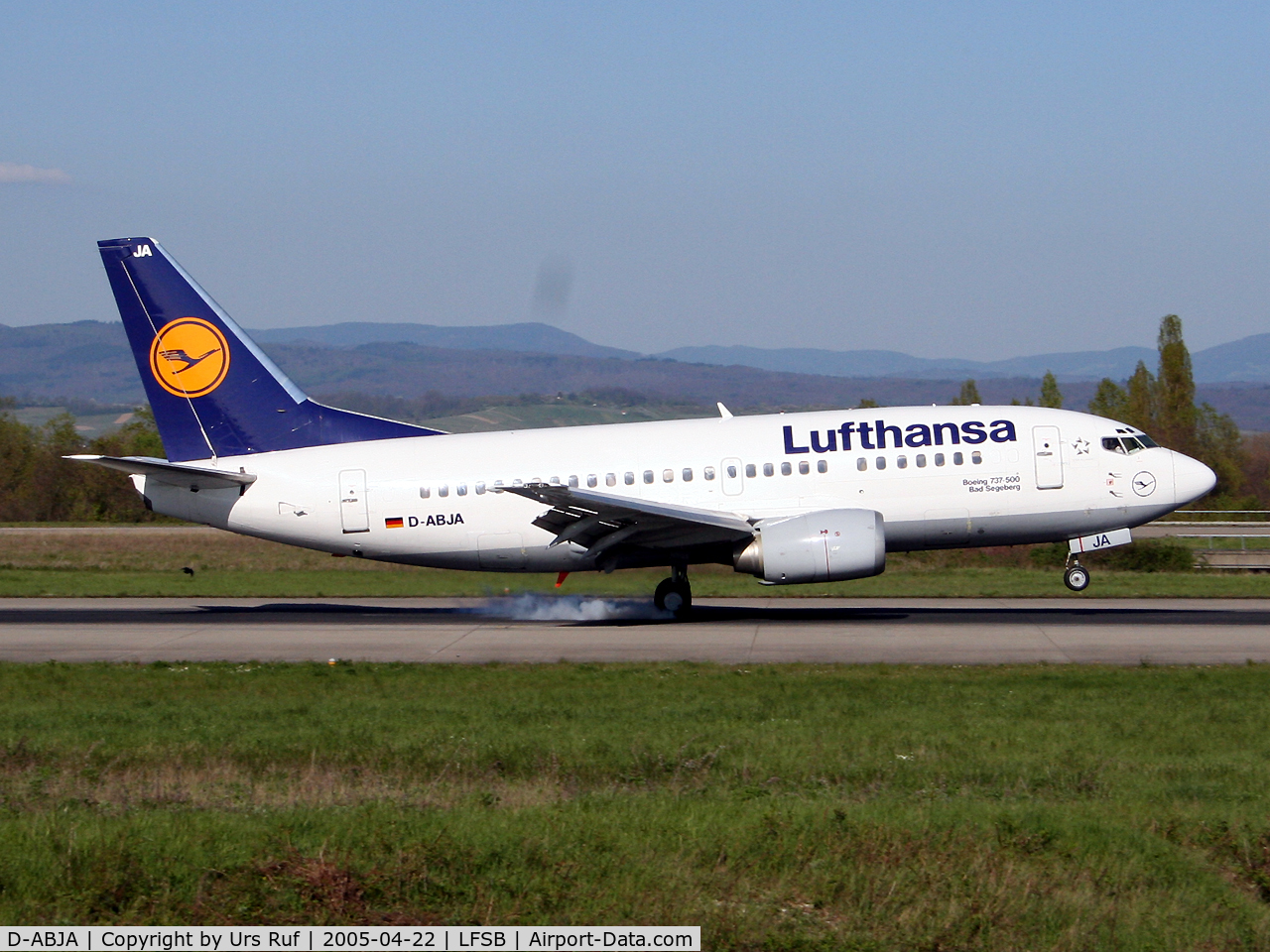 D-ABJA, 1991 Boeing 737-530 C/N 25270, landing as Lufthansa LH1204 from Frankfurt