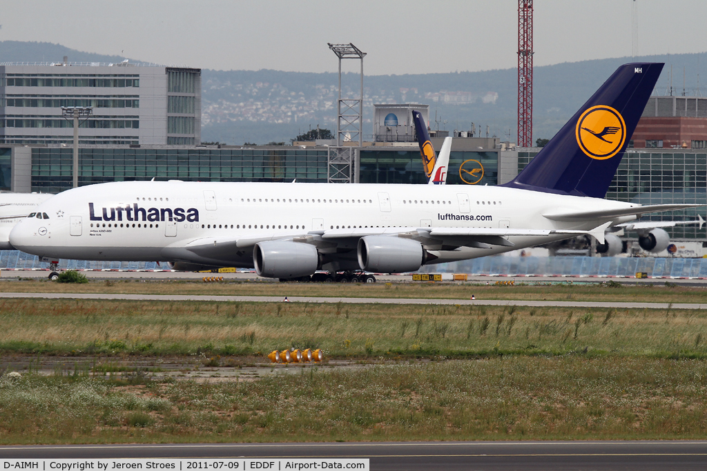 D-AIMH, 2010 Airbus A380-841 C/N 070, Frankfurt, EDDF, departure, First commercial flight