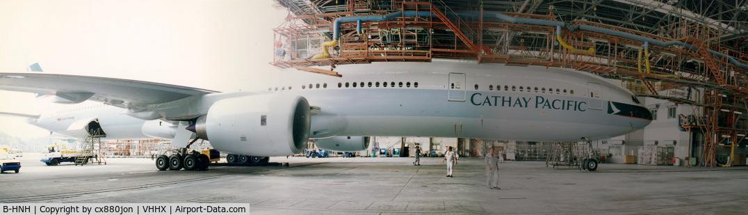 B-HNH, 1998 Boeing 777-367 C/N 27504, In HAECO hangar
