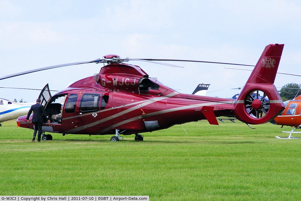 G-WJCJ, 2006 Eurocopter EC-155B-1 C/N 6748, being used for ferrying race fans to the British F1 Grand Prix at Silverstone
