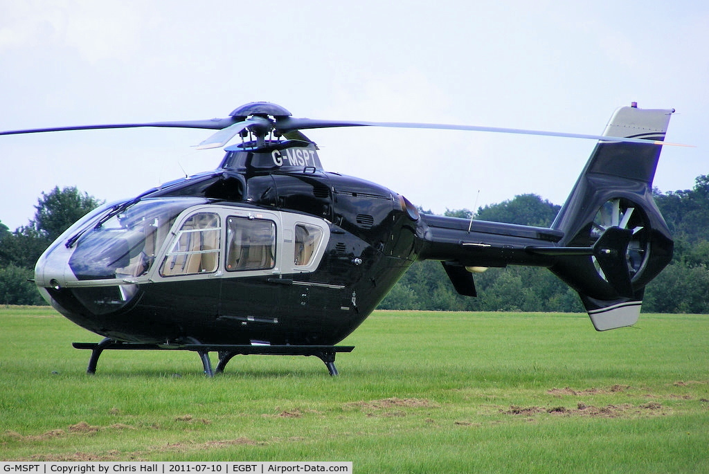 G-MSPT, 2004 Eurocopter EC-135T-2 C/N 0361, being used for ferrying race fans to the British F1 Grand Prix at Silverstone