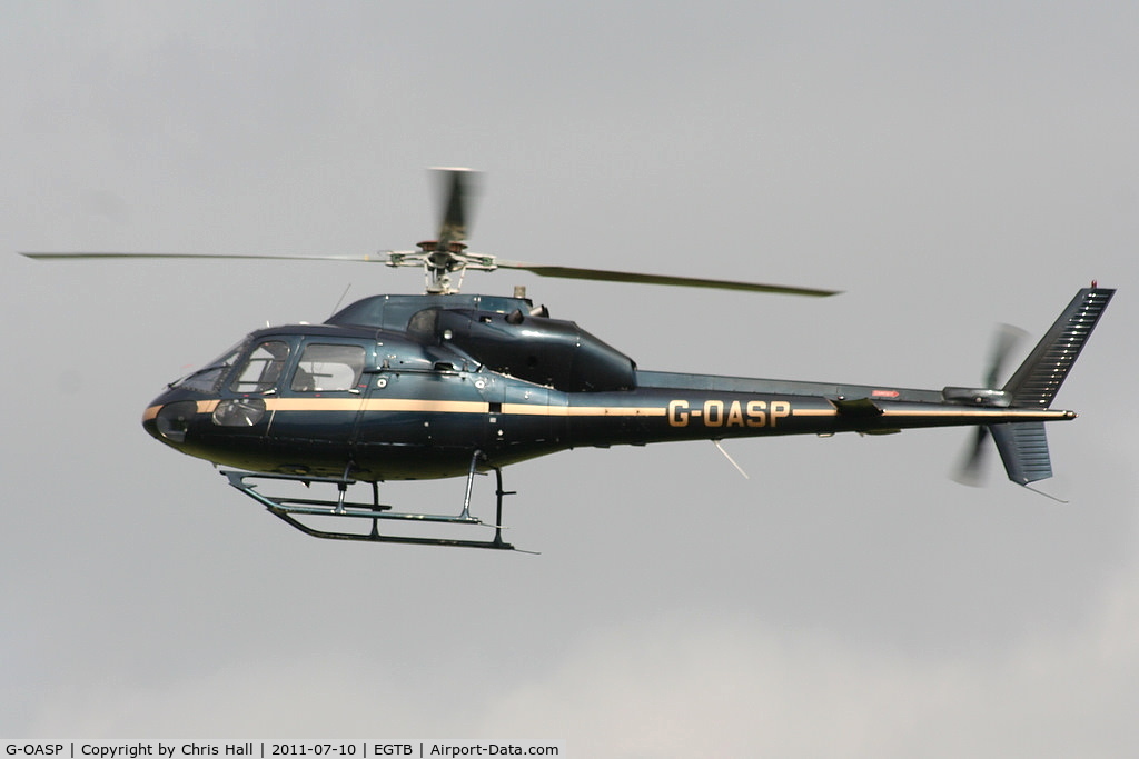 G-OASP, 1991 Aerospatiale AS-355F-2 Ecureuil 2 C/N 5479, being used for ferrying race fans to the British F1 Grand Prix at Silverstone