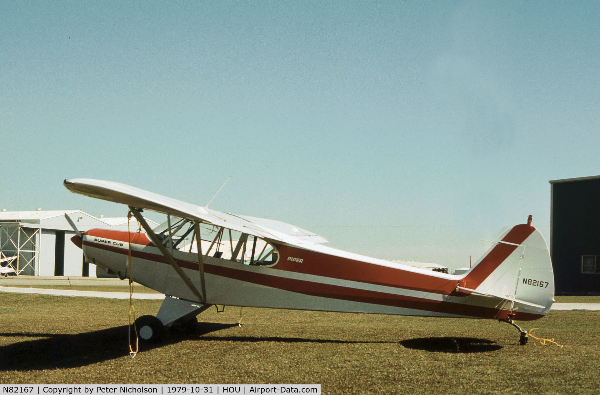 N82167, 1978 Piper PA-18-150 Super Cub C/N 18-7809138, PA-18-150 Super Cub as seen at Houston Hobby Airport in October 1979.