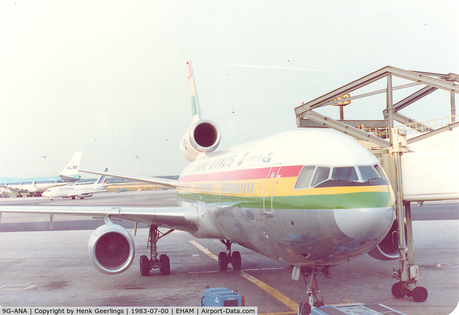 9G-ANA, 1983 McDonnell Douglas DC-10-30 C/N 48286, Ghana Airways. Lsd from KLM and operated by KLM