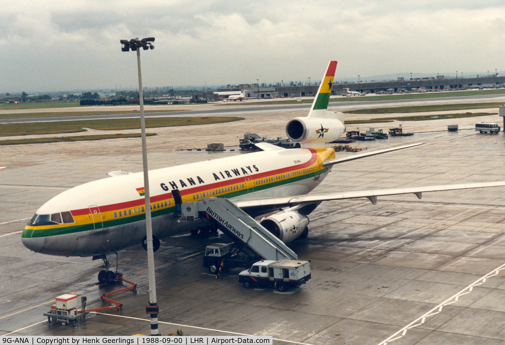 9G-ANA, 1983 McDonnell Douglas DC-10-30 C/N 48286, Ghana Airways. DC-10 lsd from and operated by KLM