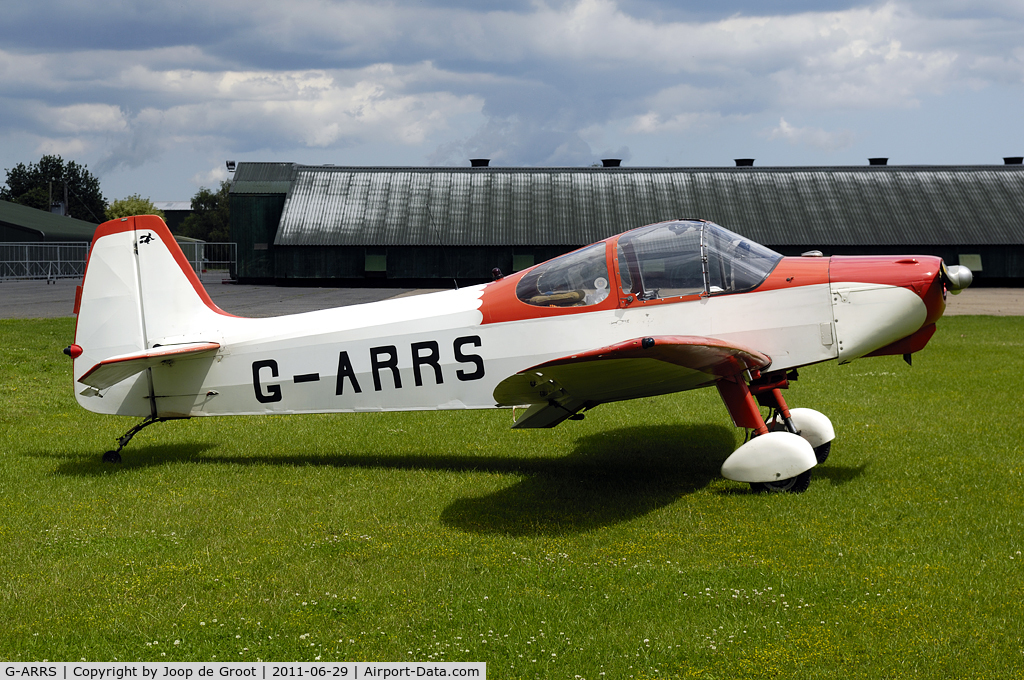 G-ARRS, 1958 Piel CP-301A Emeraude C/N 226, parked on the grass strip behind the East Kirkby museum