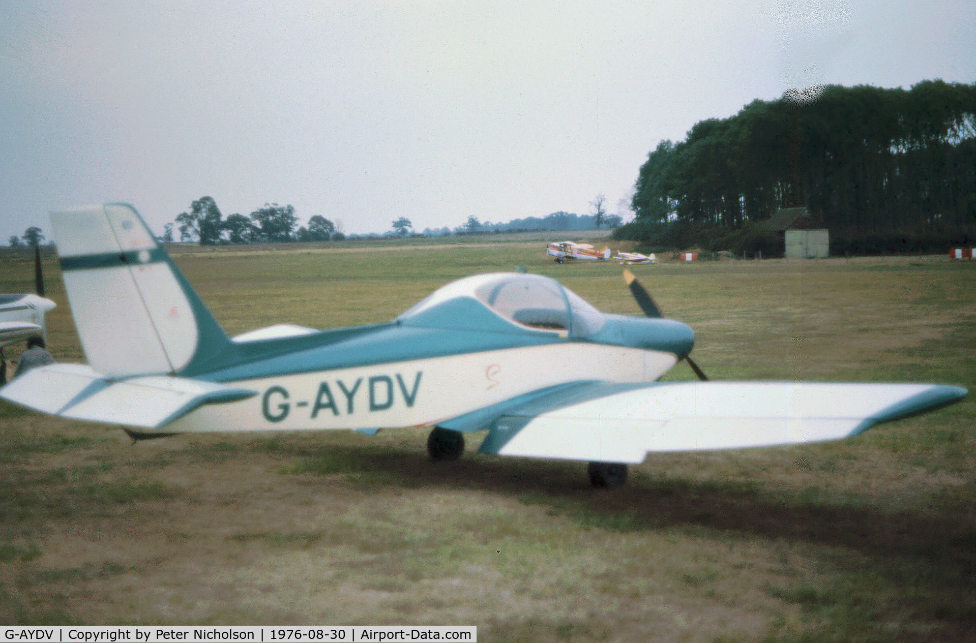 G-AYDV, 1974 Coates Swalesong SA.II Srs.1 C/N PFA 1353, Swalesong SA.11 Series 1 as seen at Old Warden in the Summer of 1976.