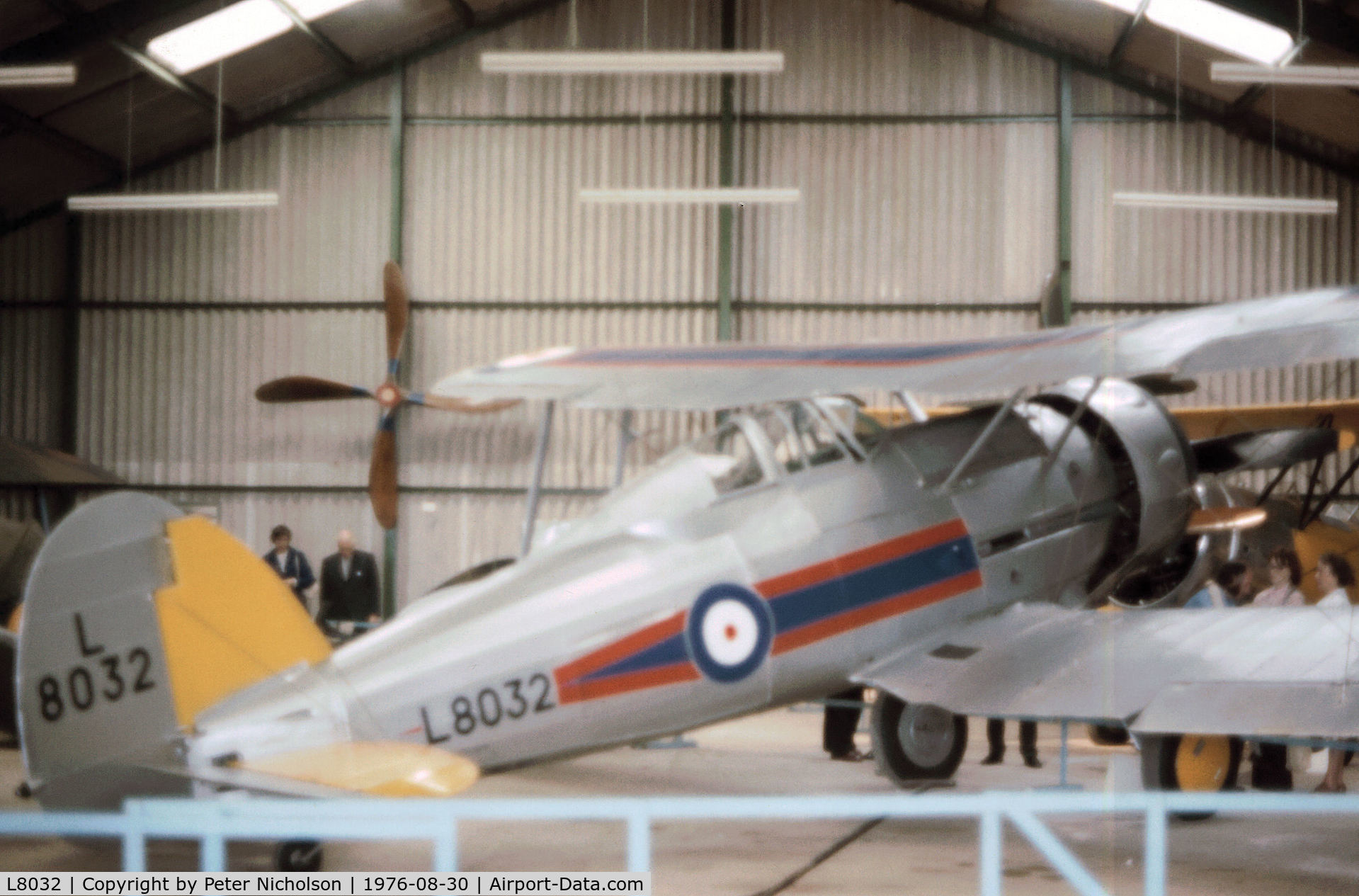 L8032, 1937 Gloster Gladiator Mk1 C/N [L8032], The Shuttleworth Collection's Gladiator as seen at Old Warden in the Summer of 1976.