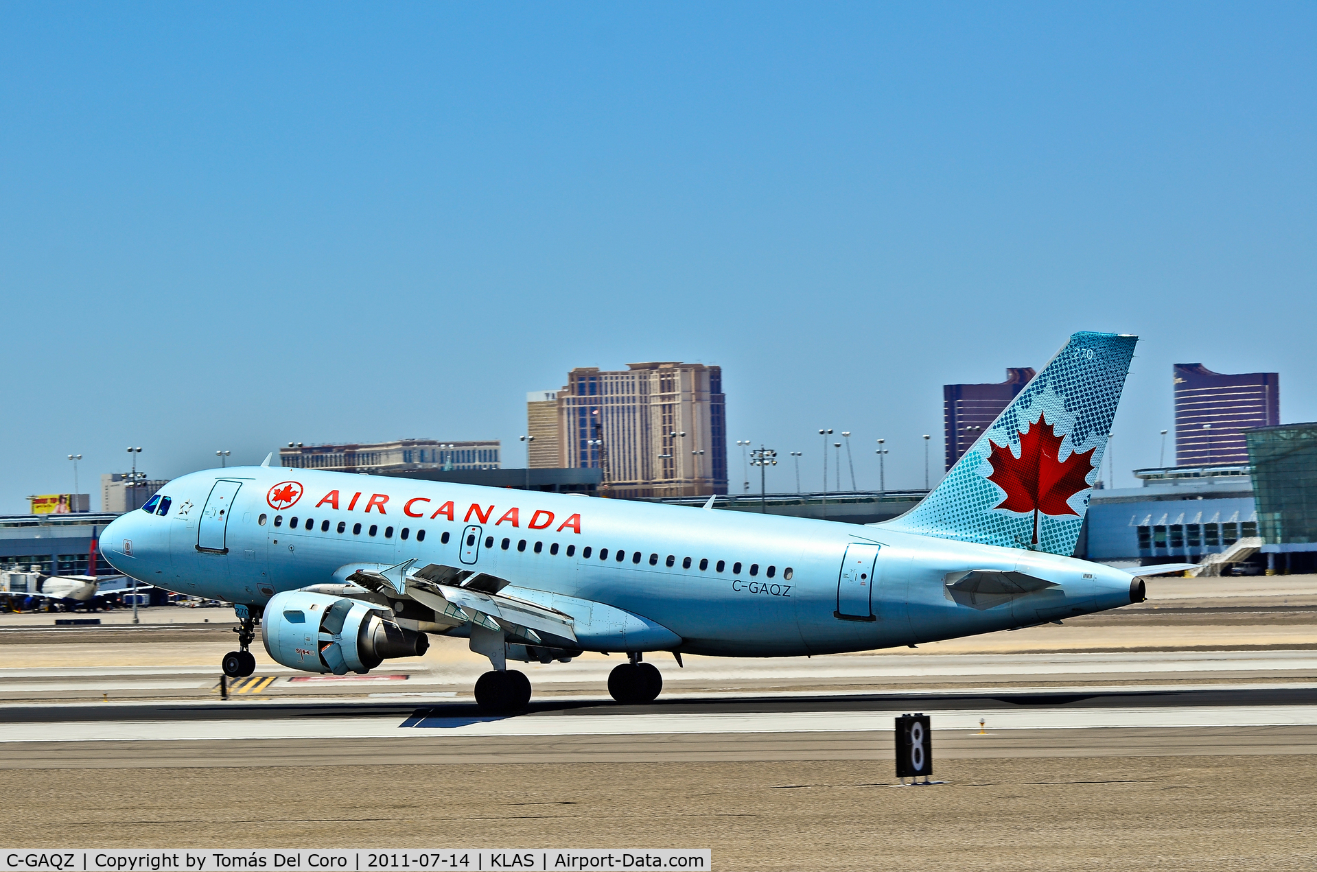 C-GAQZ, 1997 Airbus A319-114 C/N 740, C-GAQZ Air Canada 1997 Airbus A319-114 C/N 740

Las Vegas - McCarran International (LAS / KLAS)
USA - Nevada, July 14, 2011
Photo: Tomás Del Coro