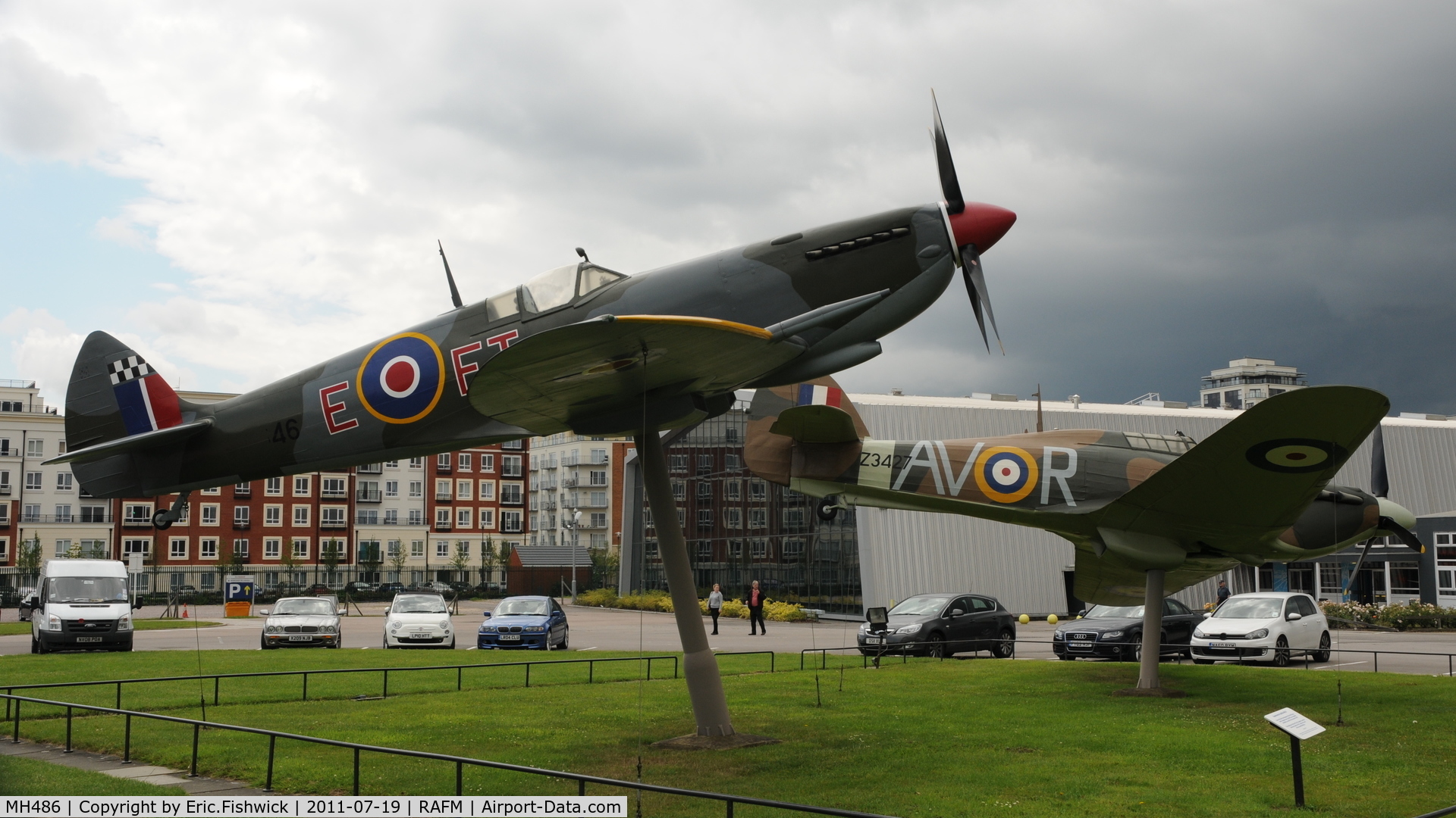 MH486, Supermarine 361 Spitfire IX Replica C/N BAPC.206, BAPC.206 Gate Guardians at the RAF Museum, Hendon, London.