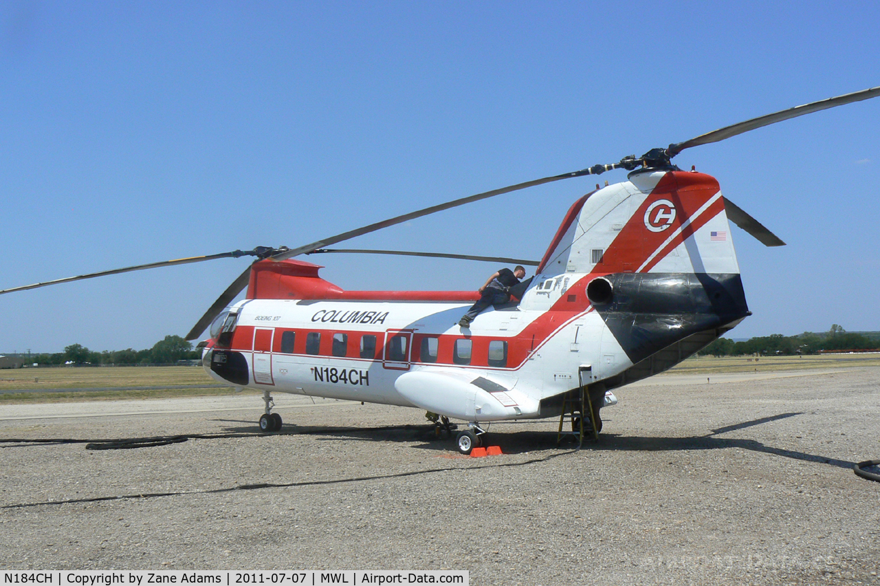 N184CH, 1962 Boeing Vertol (Kawasaki) KV107-11 C/N 4001, Type 1 firefighting helicopter at Mineral Wells, TX