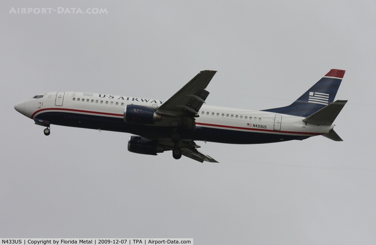 N433US, 1990 Boeing 737-4B7 C/N 24555, US Airways 737
