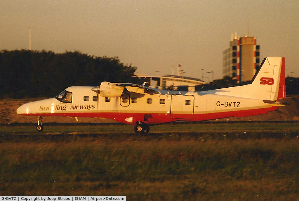 G-BVTZ, 1988 Dornier 228-202K C/N 8157, Taking off from runway 36C