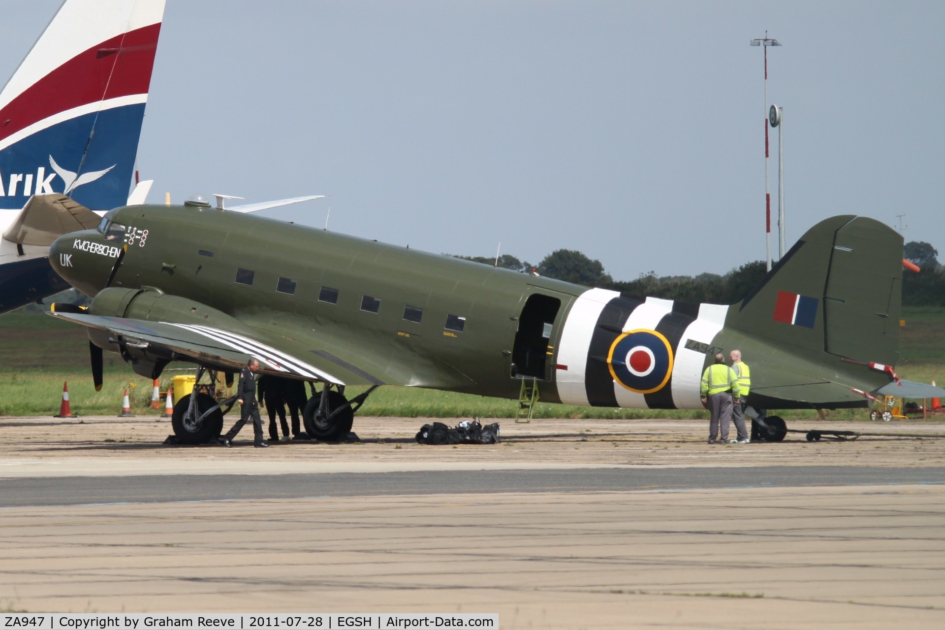 ZA947, 1943 Douglas C-47A-60-DL Dakota III C/N 10200, An unusal visitor for Norwich.