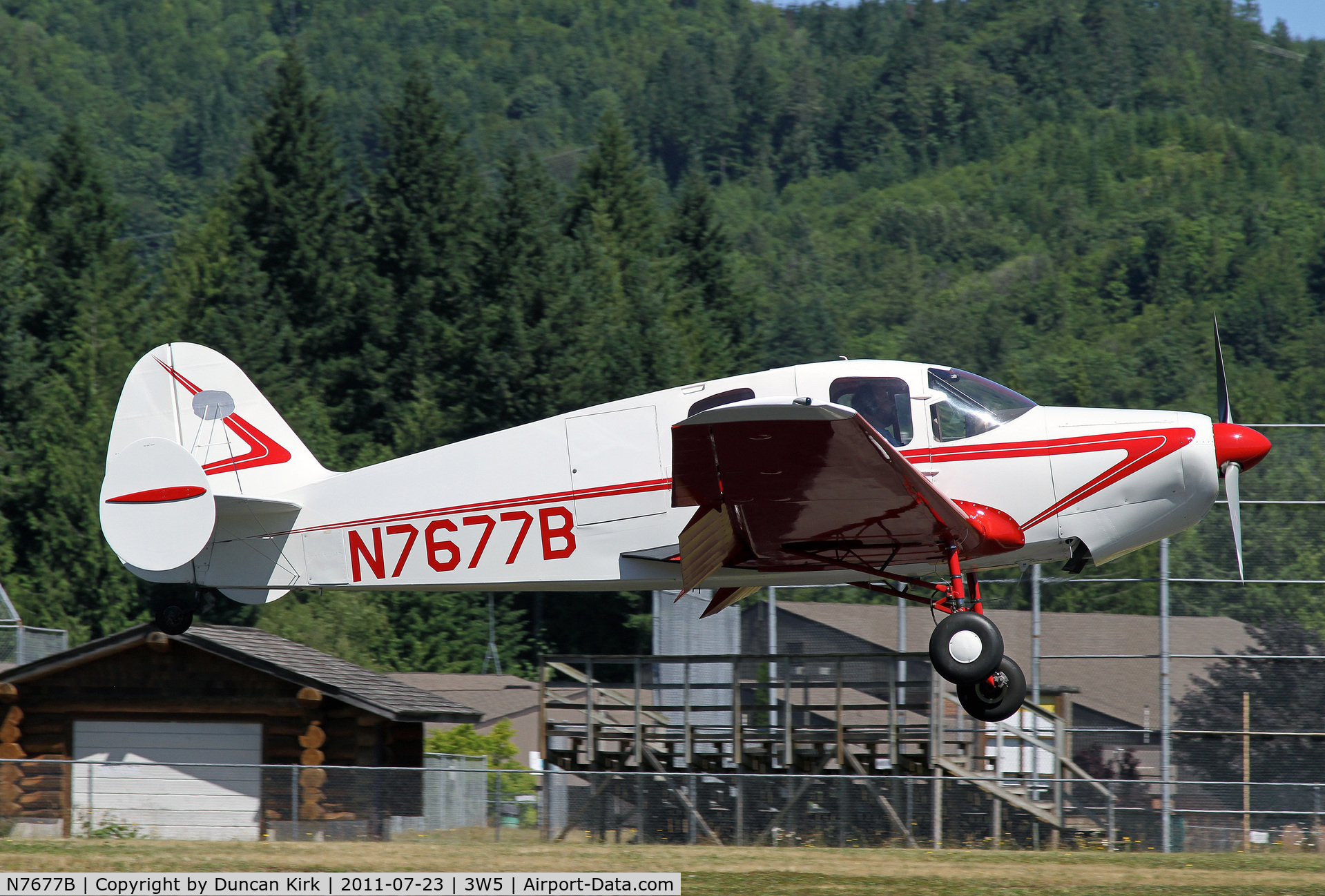 N7677B, 1957 Bellanca 14-19-2 Cruisair Senior C/N 4028, Arriving on a sunny day at the fly-in