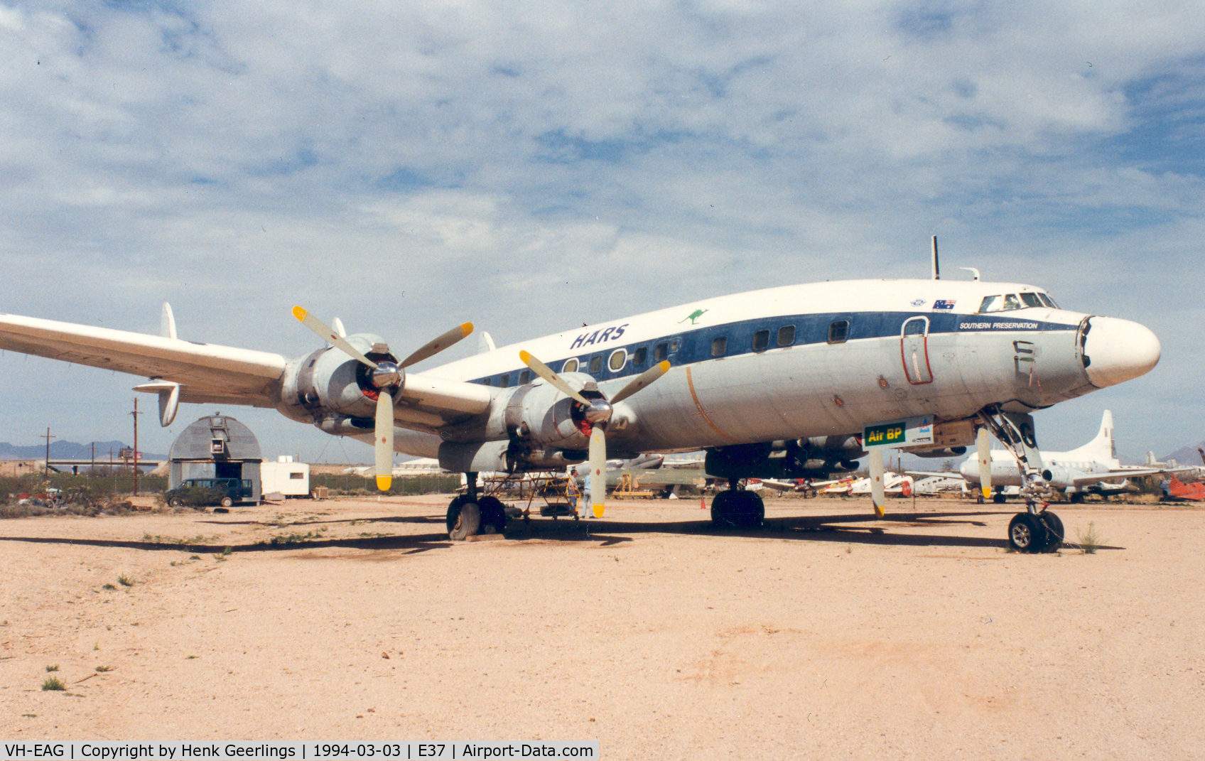 VH-EAG, 1955 Lockheed L-1049F Super Constellation C/N 4176, ex 54-0157

After restoration at Pima Aviation Museum by members of HARS  the Superconnie flew to Australie.
New regi VH-EAG 