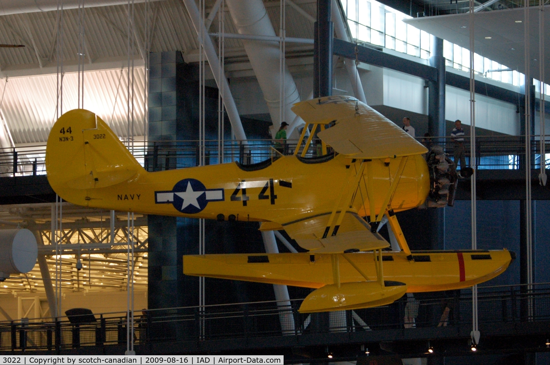 3022, 1941 Naval Aircraft Factory N3N-3 C/N Not found 3022, Naval Aircraft Factory N3N-3 at the Steven F. Udvar-Hazy Center, Smithsonian National Air and Space Museum, Chantilly, VA