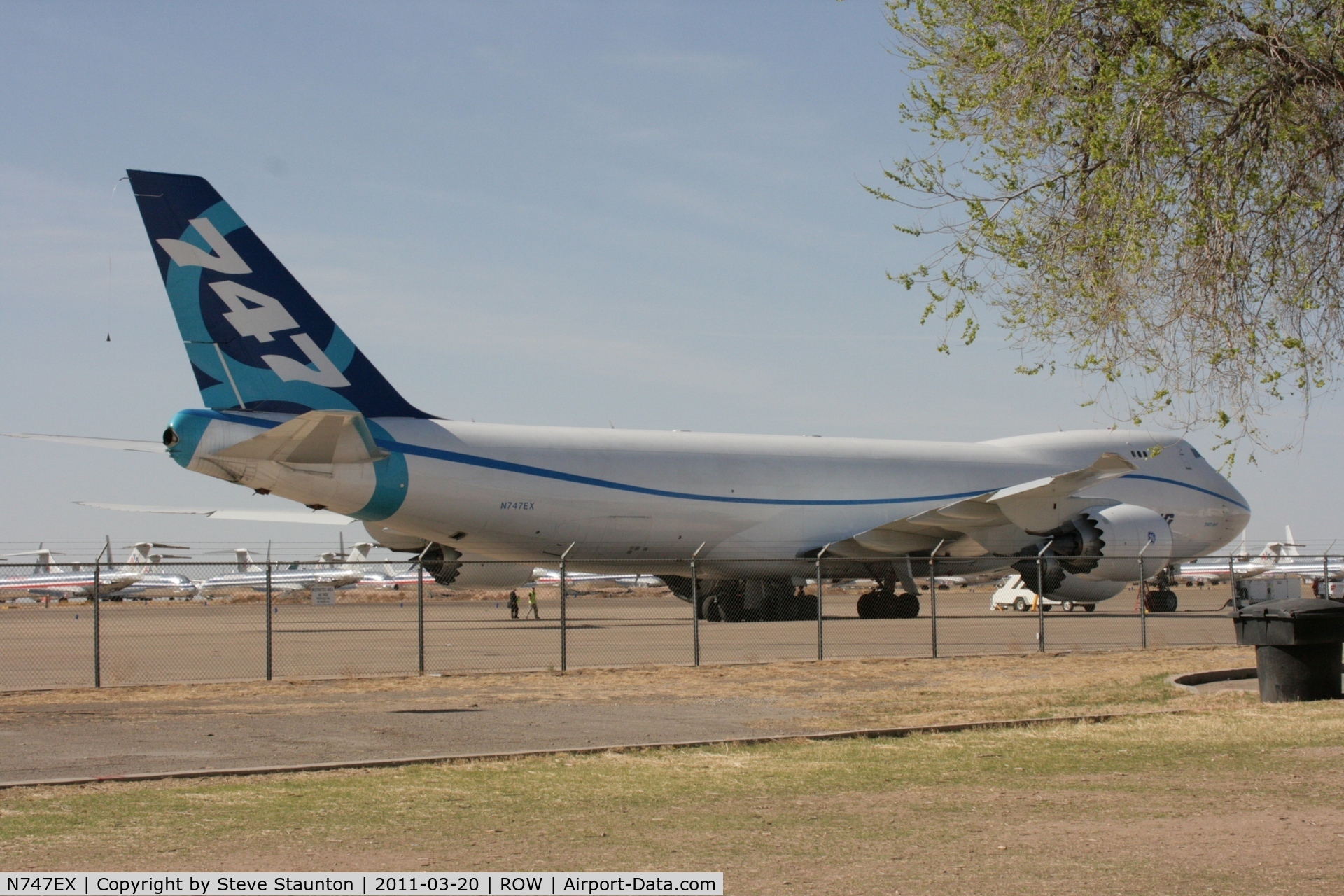 N747EX, 2010 Boeing 747-8F C/N 35808, Taken at Roswell International Air Centre Storage Facility, New Mexico in March 2011 whilst on an Aeroprint Aviation tour
