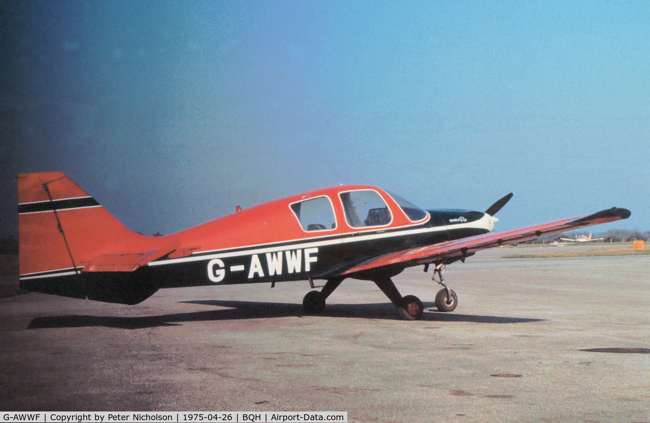 G-AWWF, 1969 Beagle B-121 Pup Series 1 (Pup 100) C/N B121-033, Beagle Pup 1 as seen at Biggin Hill in April 1975.