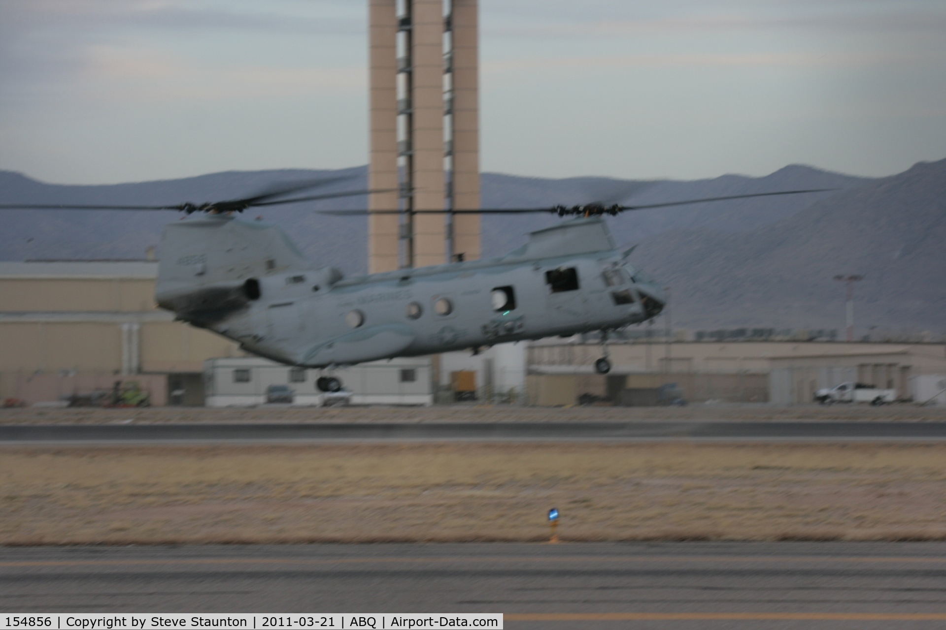 154856, Boeing Vertol CH-46F Sea Knight C/N 2463, Taken at Alburquerque International Sunport Airport, New Mexico in March 2011 whilst on an Aeroprint Aviation tour