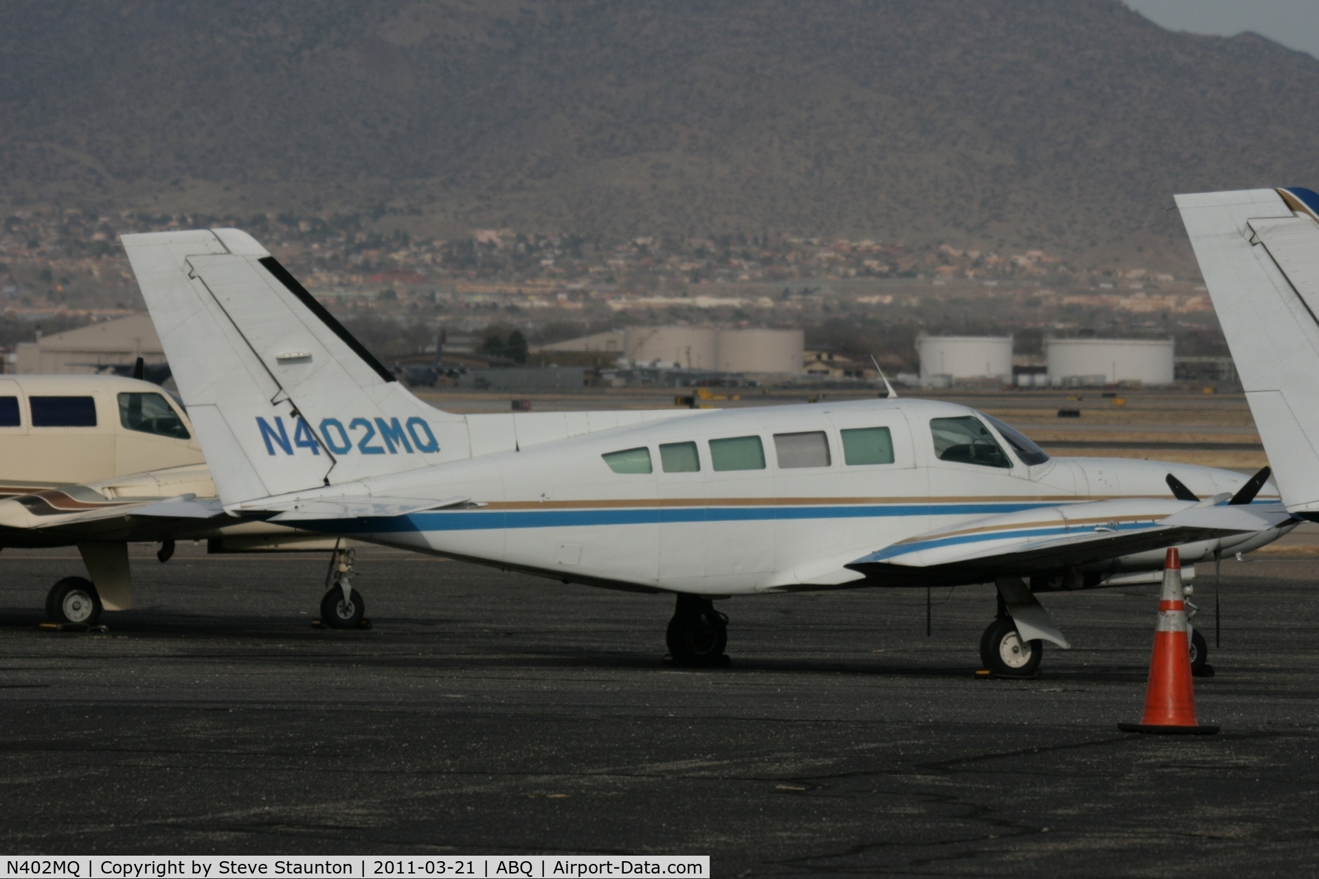 N402MQ, 1979 Cessna 402C C/N 402C0095, Taken at Alburquerque International Sunport Airport, New Mexico in March 2011 whilst on an Aeroprint Aviation tour