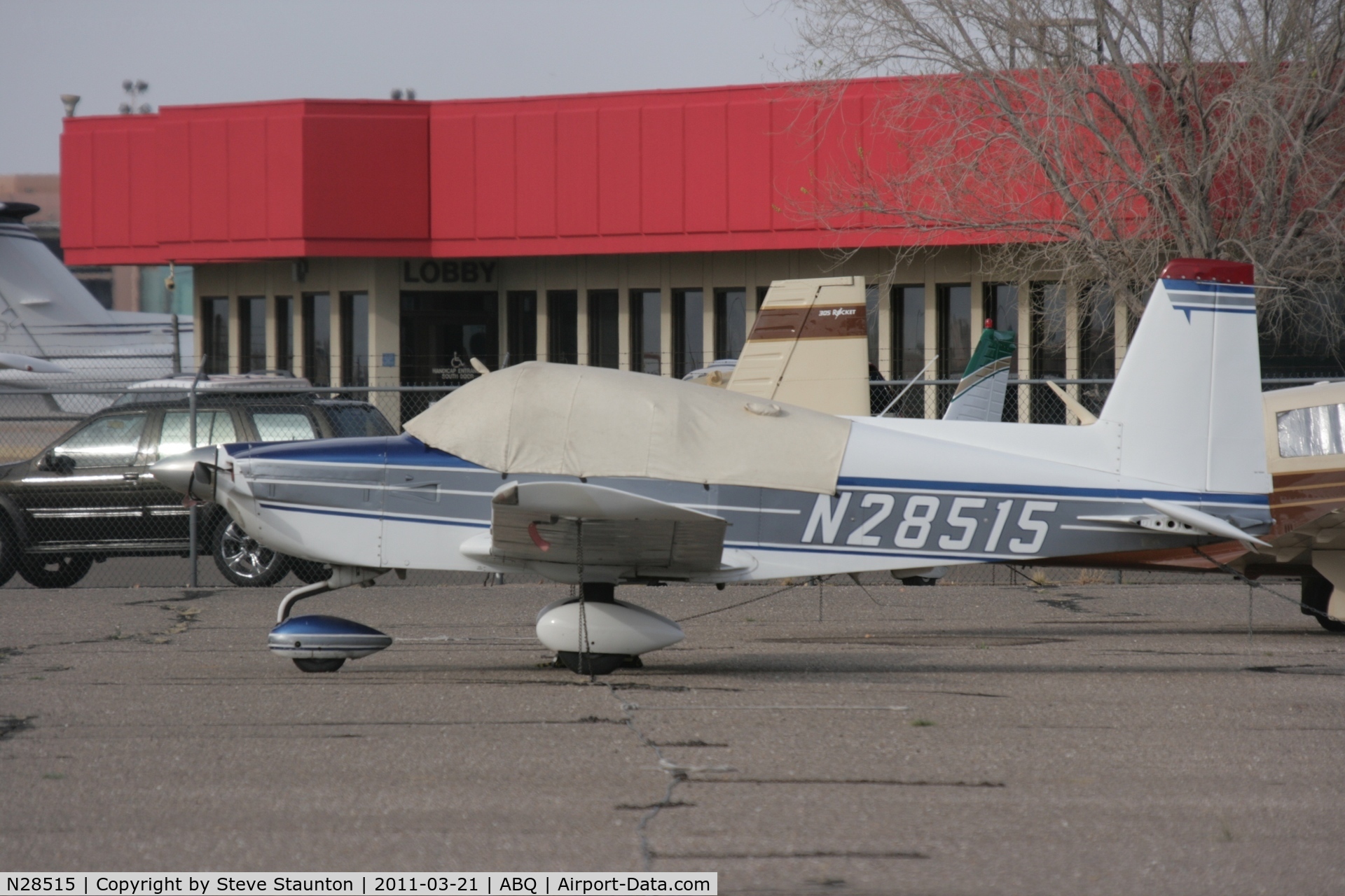 N28515, Grumman American AA-5B Tiger C/N AA5B0657, Taken at Alburquerque International Sunport Airport, New Mexico in March 2011 whilst on an Aeroprint Aviation tour