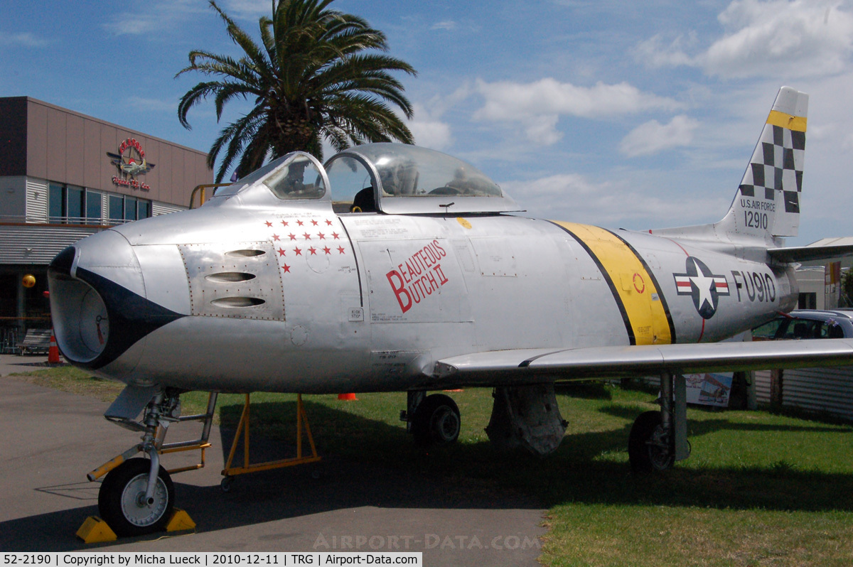 52-2190, 1952 North American F-86F Sabre C/N 191-269, At Tauranga