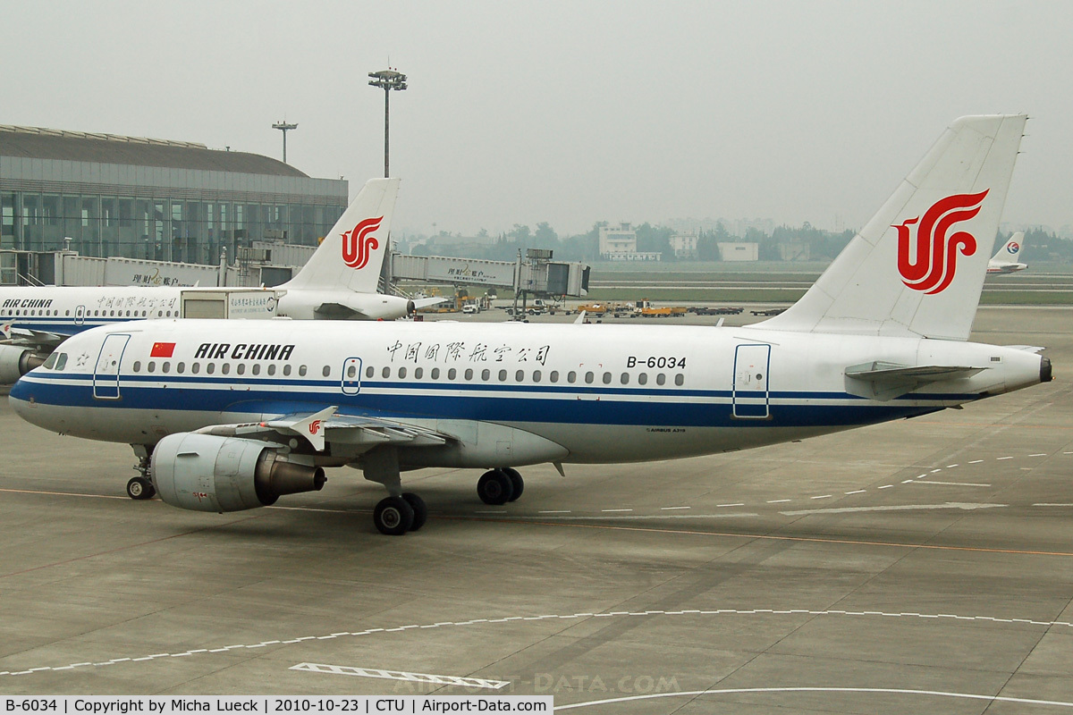 B-6034, Airbus A319-115 C/N 2237, At Chengdu