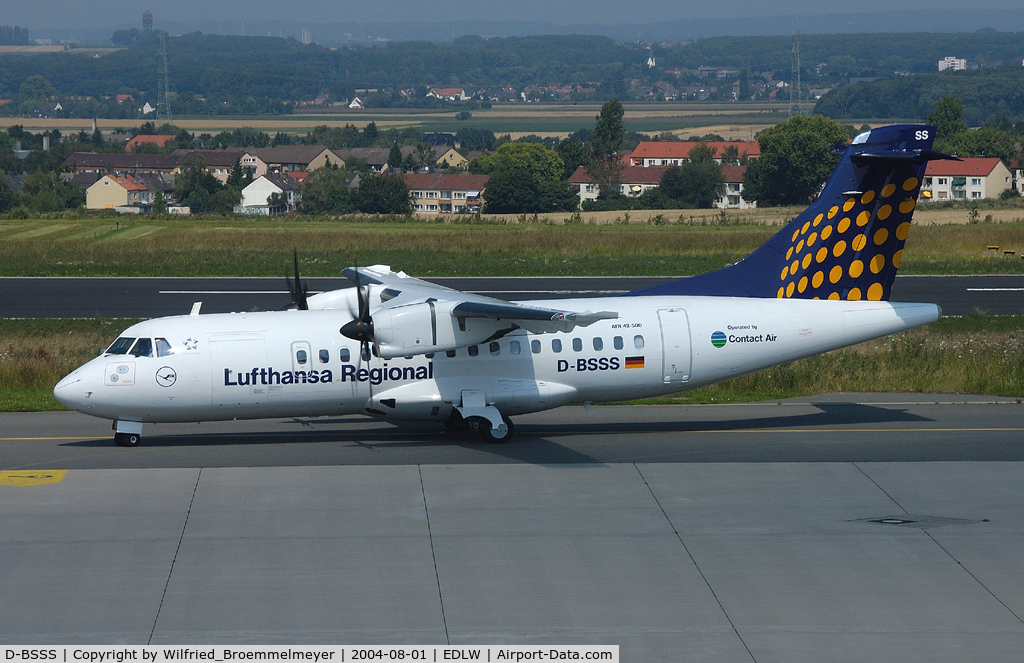 D-BSSS, 1999 ATR 42-500 C/N 602, CONTACT AIR (Lufthansa Regional) / Taxiing in.