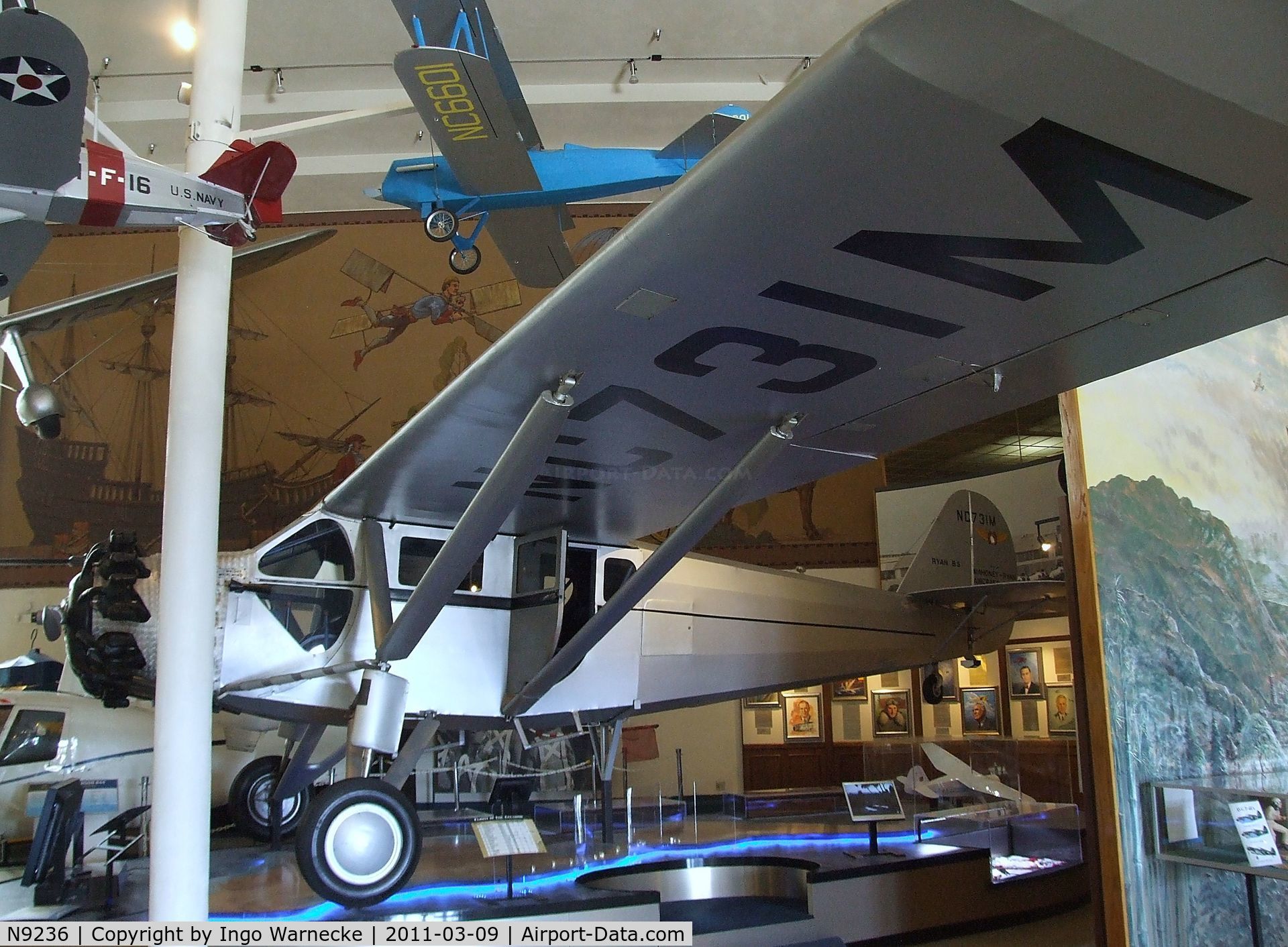 N9236, 1929 Ryan Aircraft B-5 C/N 194, Ryan B-5 Brougham (displayed representing NC731M) at the San Diego Air & Space Museum, San Diego CA