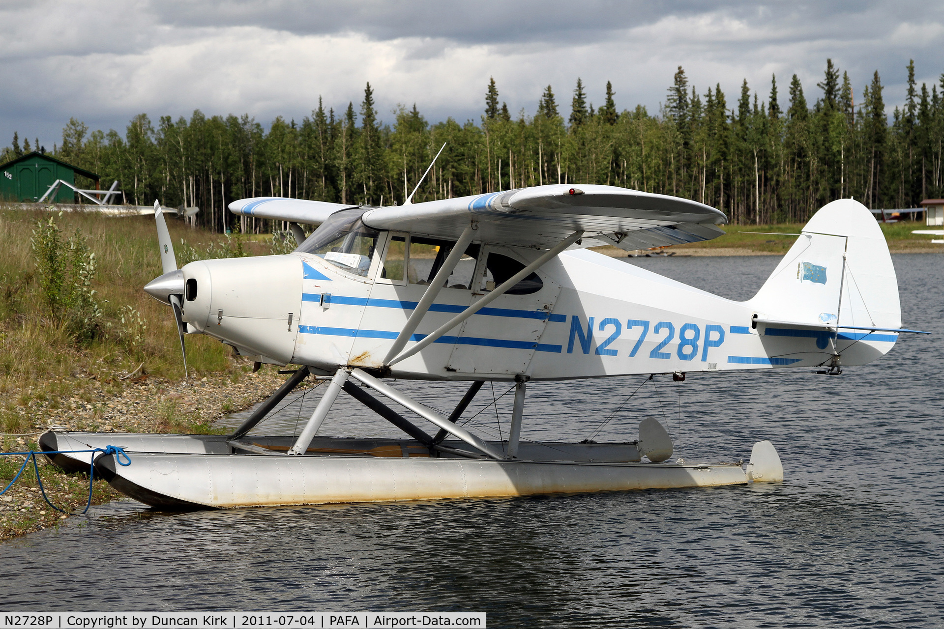 N2728P, 1955 Piper PA-22-150 C/N 22-3034, Going strong on floats