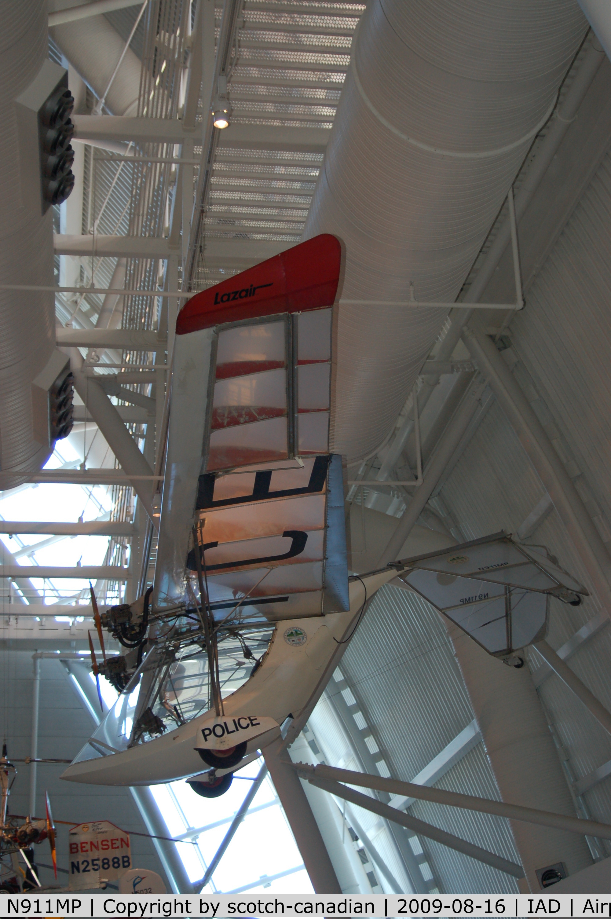 N911MP, Ultra Flight Sales Ltd Lazair SS C/N A838, Ultralight Lazair SS EC at the Steven F. Udvar-Hazy Center, Smithsonian National Air and Space Museum, Chantilly, VA