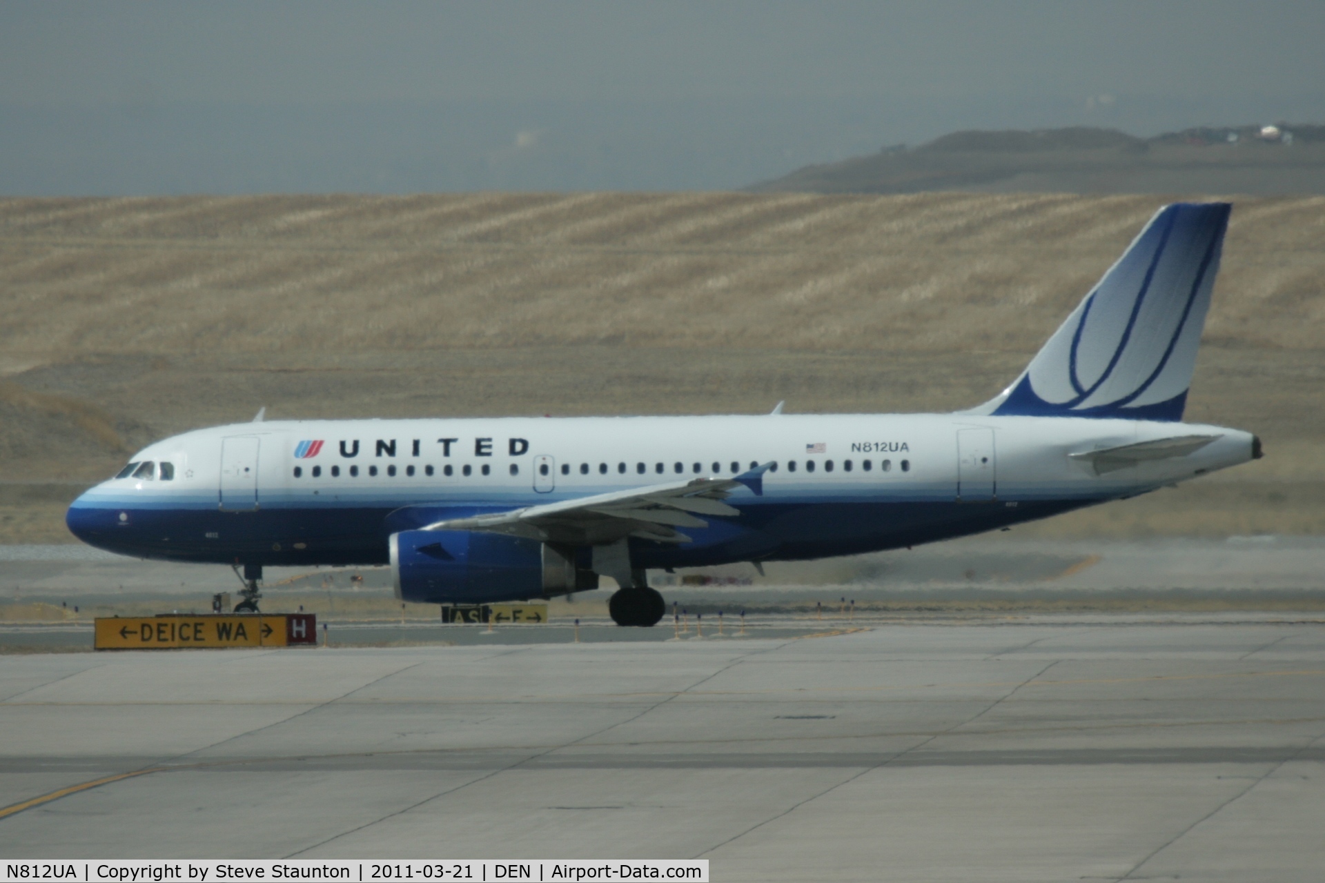 N812UA, 1998 Airbus A319-131 C/N 850, Taken at Denver International Airport, in March 2011 whilst on an Aeroprint Aviation tour