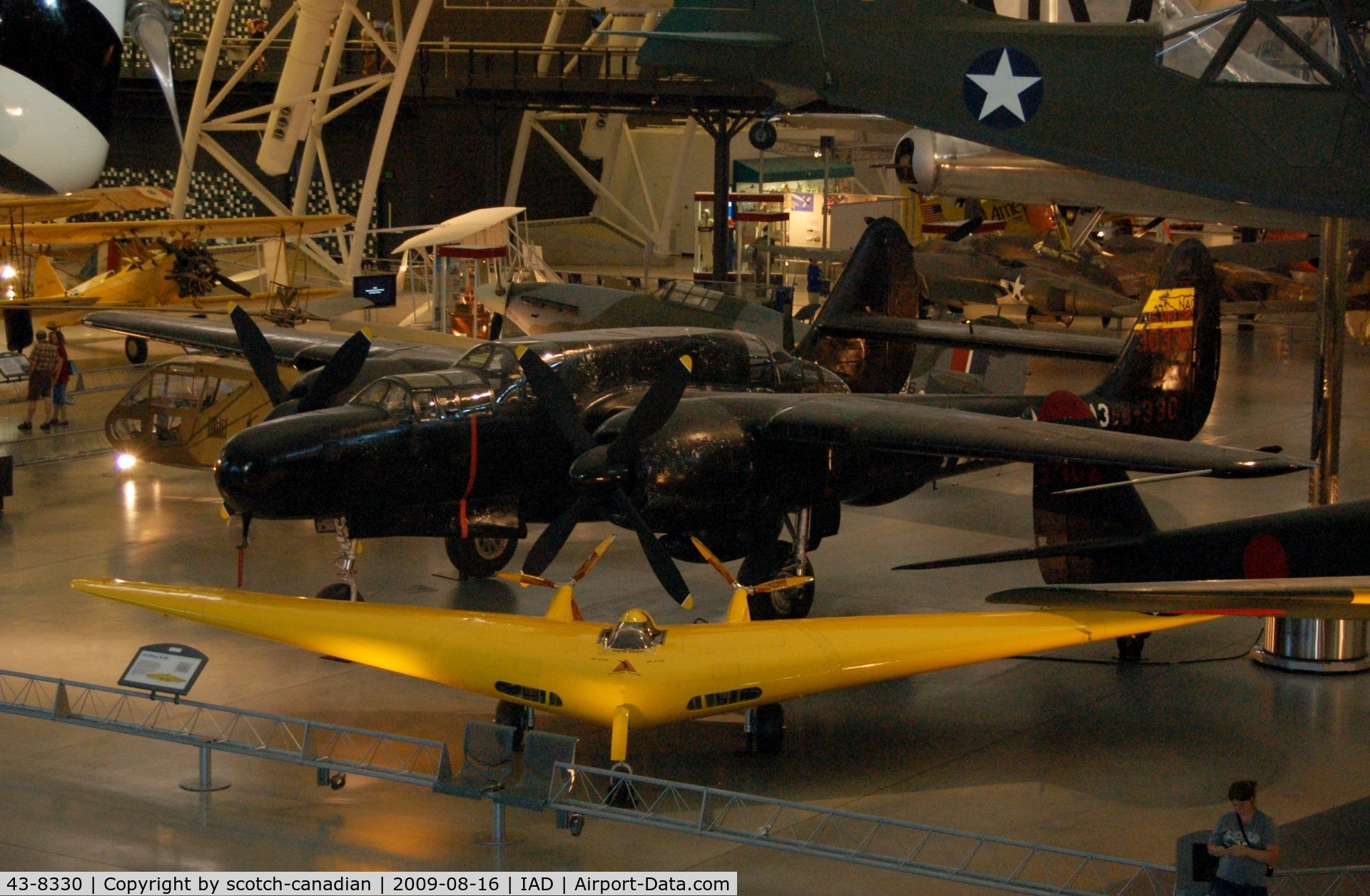 43-8330, 1943 Northrop P-61C Black Widow C/N 1376, 1943 P-61C Black Widow at the Steven F. Udvar-Hazy Center, Smithsonian National Air and Space Museum, Chantilly, VA