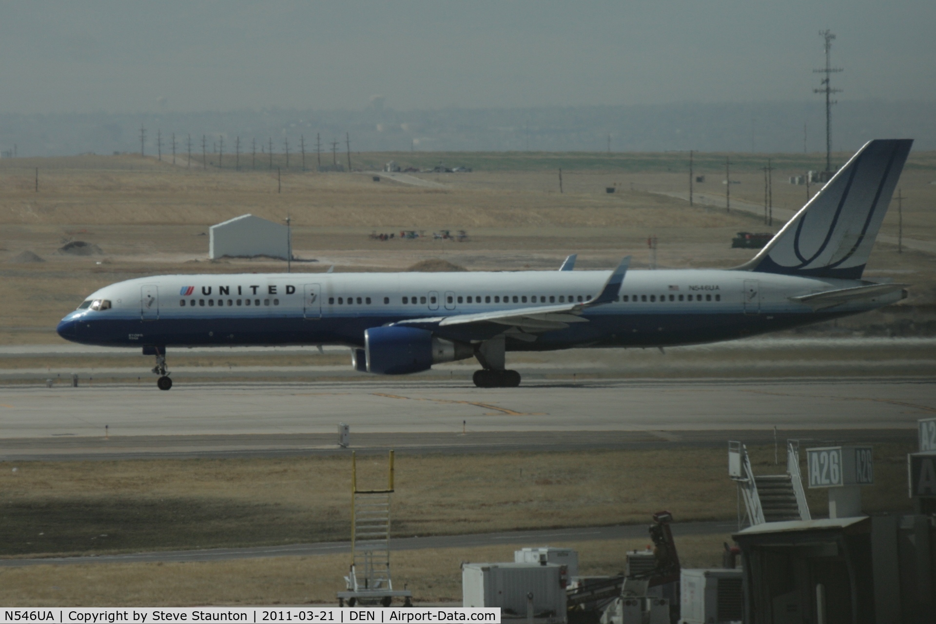 N546UA, 1991 Boeing 757-222 C/N 25367, Taken at Denver International Airport, in March 2011 whilst on an Aeroprint Aviation tour