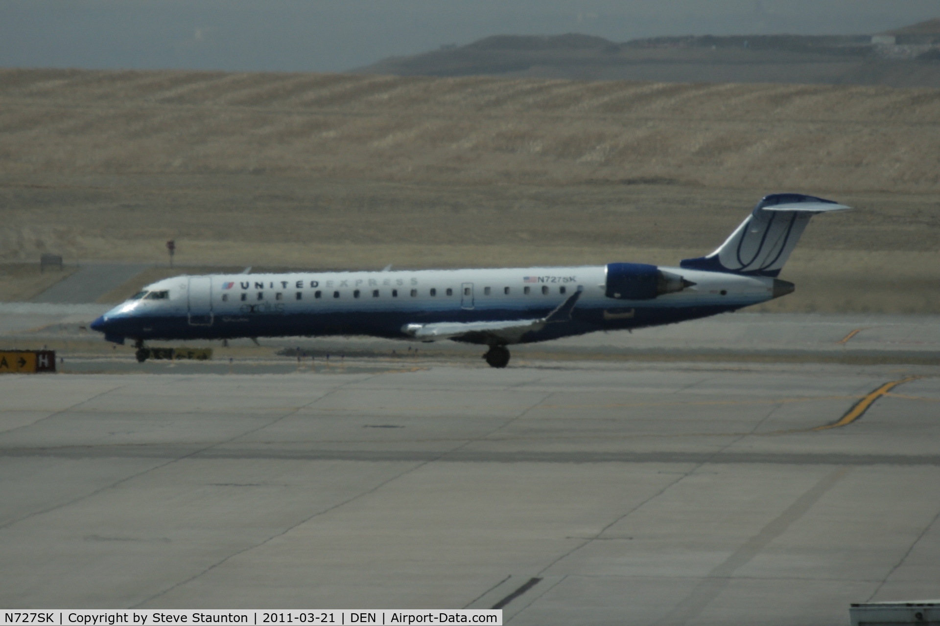 N727SK, 2005 Bombardier CRJ-701ER (CL-600-2C10) Regional Jet C/N 10191, Taken at Denver International Airport, in March 2011 whilst on an Aeroprint Aviation tour