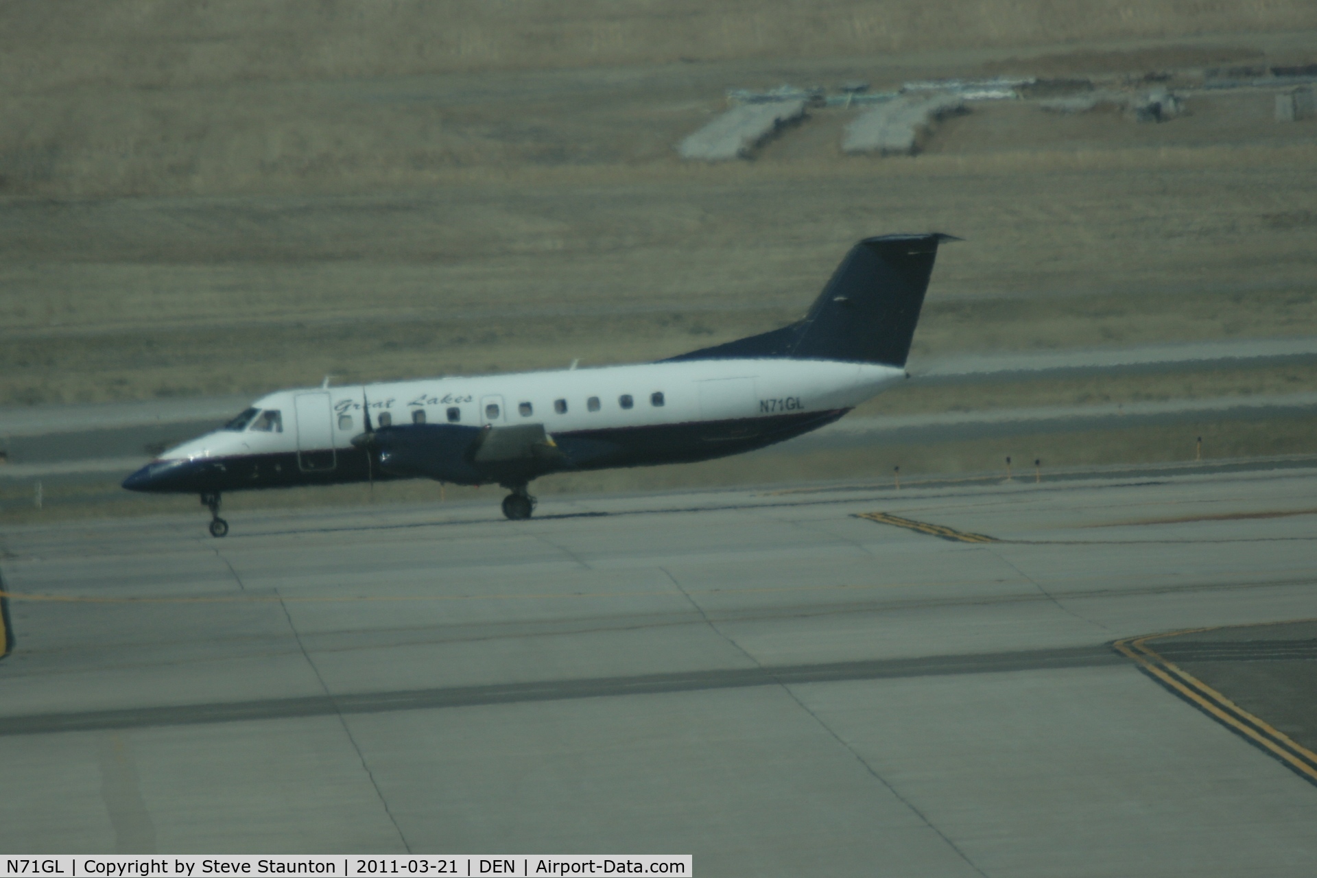 N71GL, 1988 Embraer EMB-120ER Brasilia C/N 120071, Taken at Denver International Airport, in March 2011 whilst on an Aeroprint Aviation tour