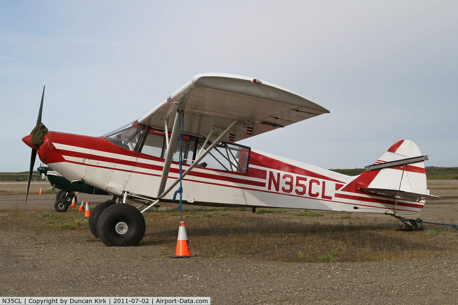 N35CL, 1989 Wag-Aero Sportsman 2+2 C/N 353, Parked on the GA ramp at one of the two airports in Nome....population 3500!
