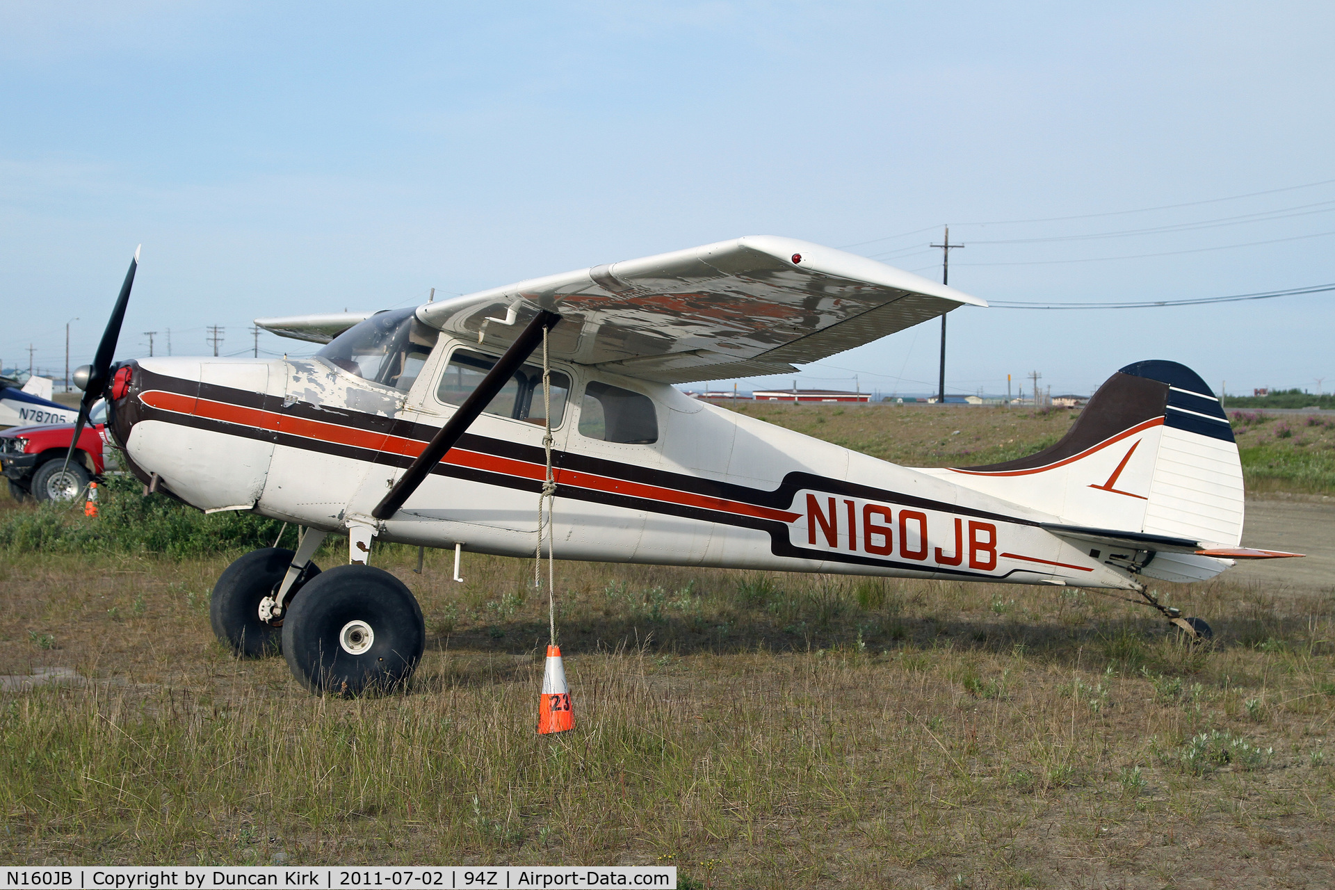 N160JB, 1955 Cessna 170B C/N 26680, At Nome's second airport