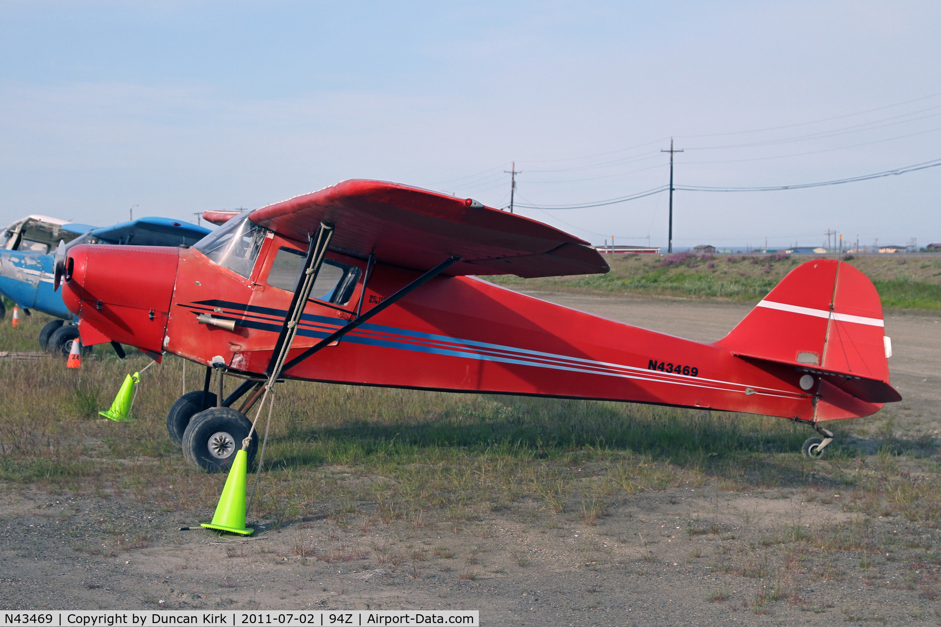 N43469, 1949 Taylorcraft BC12-D C/N 7128, A 1949 Taylorcraft in Nome, AK. Who can believe it?