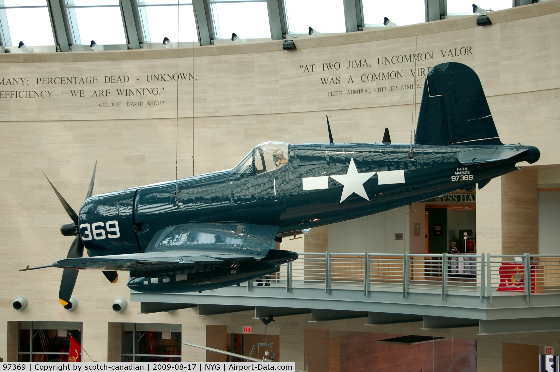 97369, Vought F4U-4 Corsair C/N 9523, Chance Vought F4U-4 Corsair, Leatherneck Gallery, National Museum of the Marine Corps, Triangle, VA