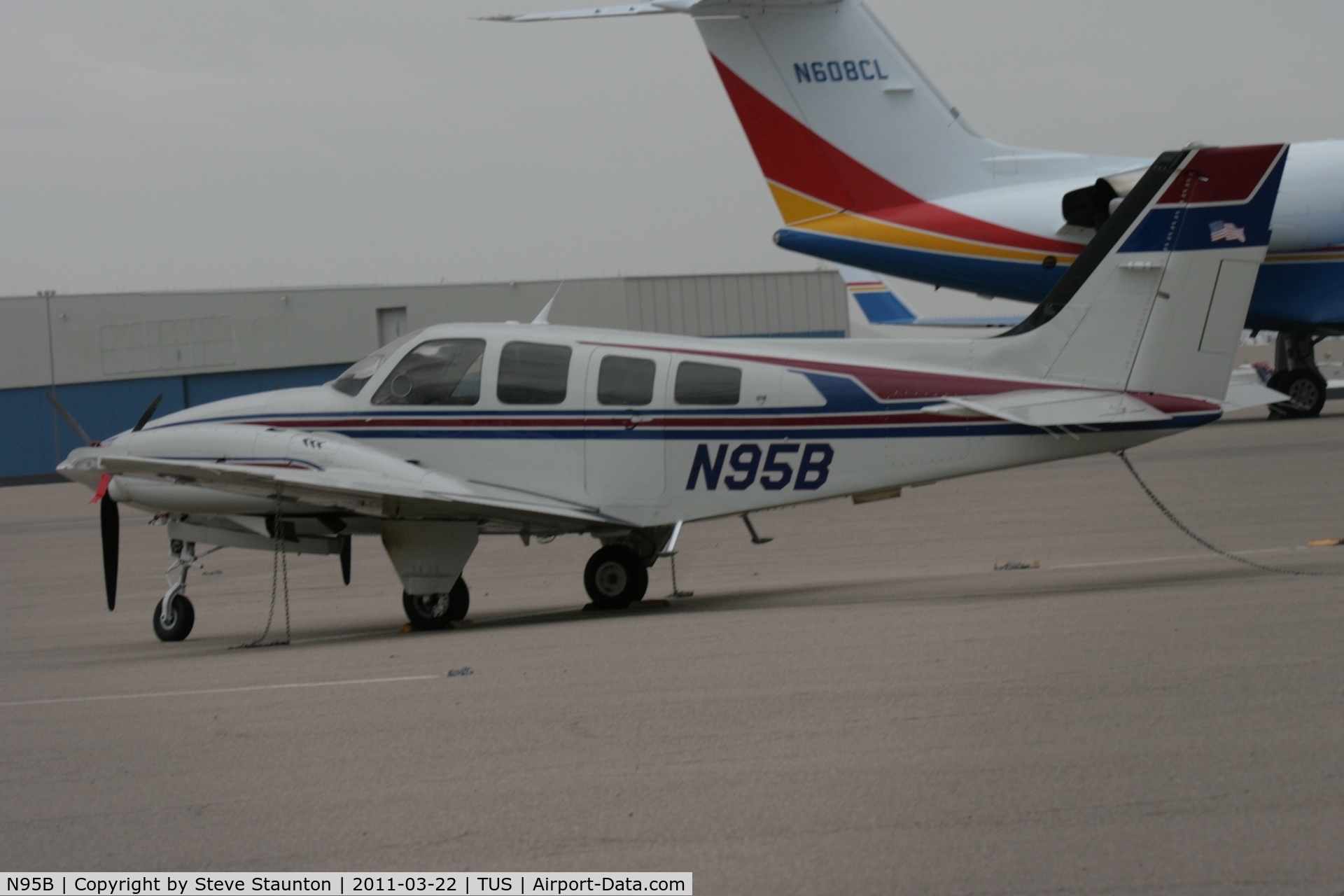 N95B, 1984 Beech 58P Baron C/N TJ-462, Taken at Tucson Airport, in March 2011 whilst on an Aeroprint Aviation tour